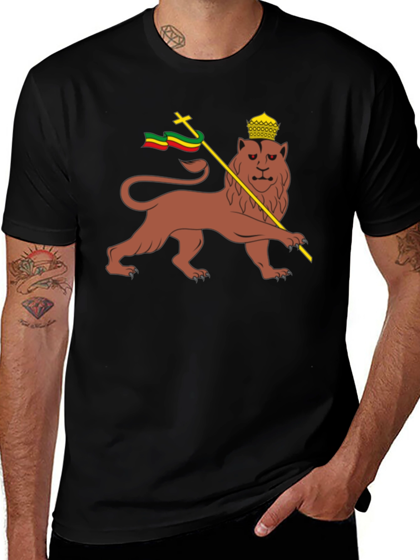 Lion of Judah T-Shirt - Rastafarian Reggae Style