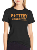 Pottery is My Therapy Black T-Shirt