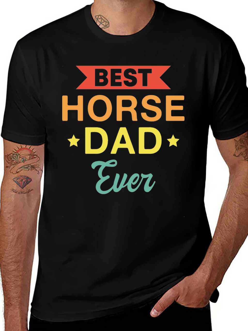 Best Horse Dad Ever - Mens Graphic T-Shirt