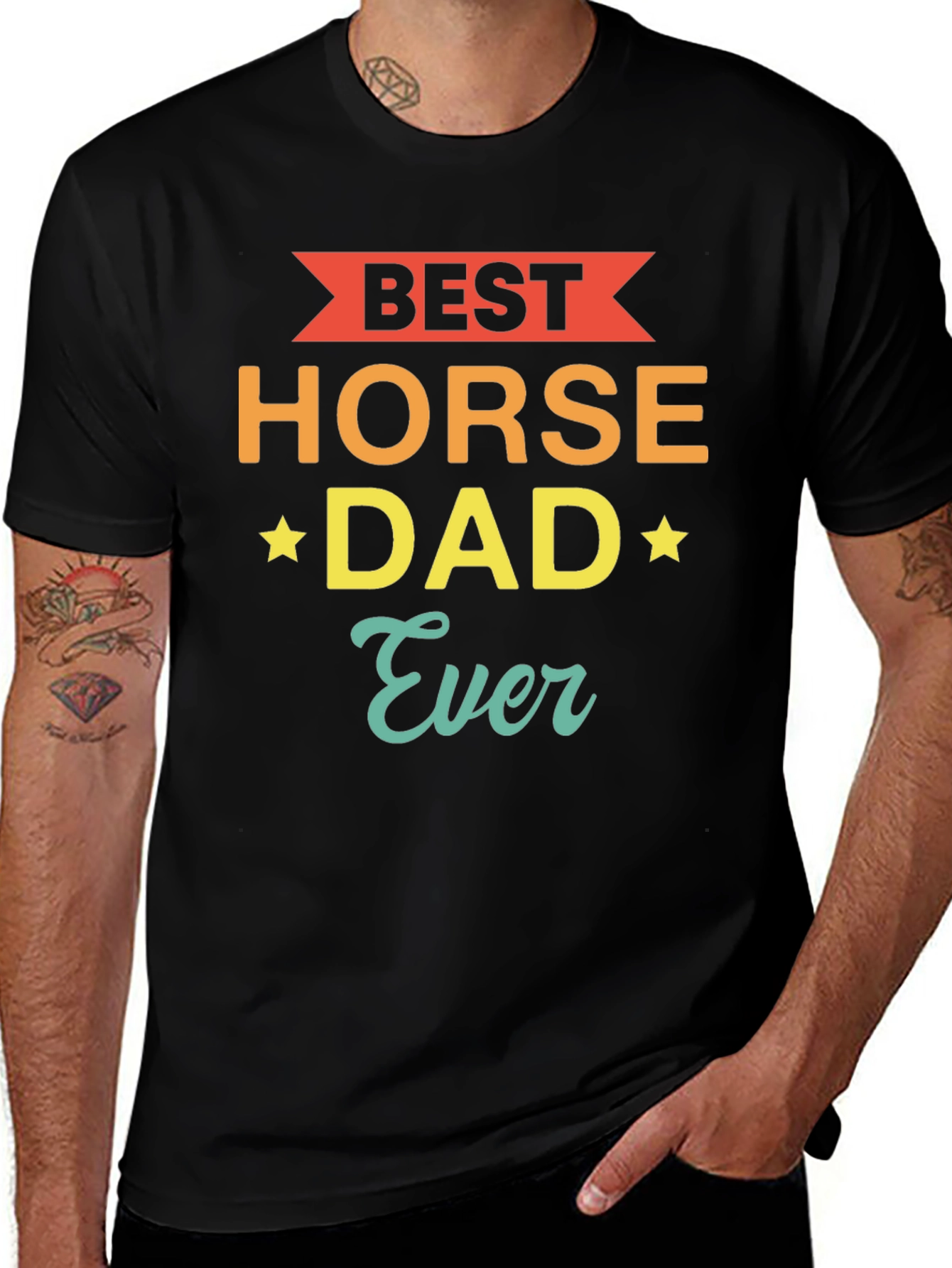 Best Horse Dad Ever - Mens Graphic T-Shirt