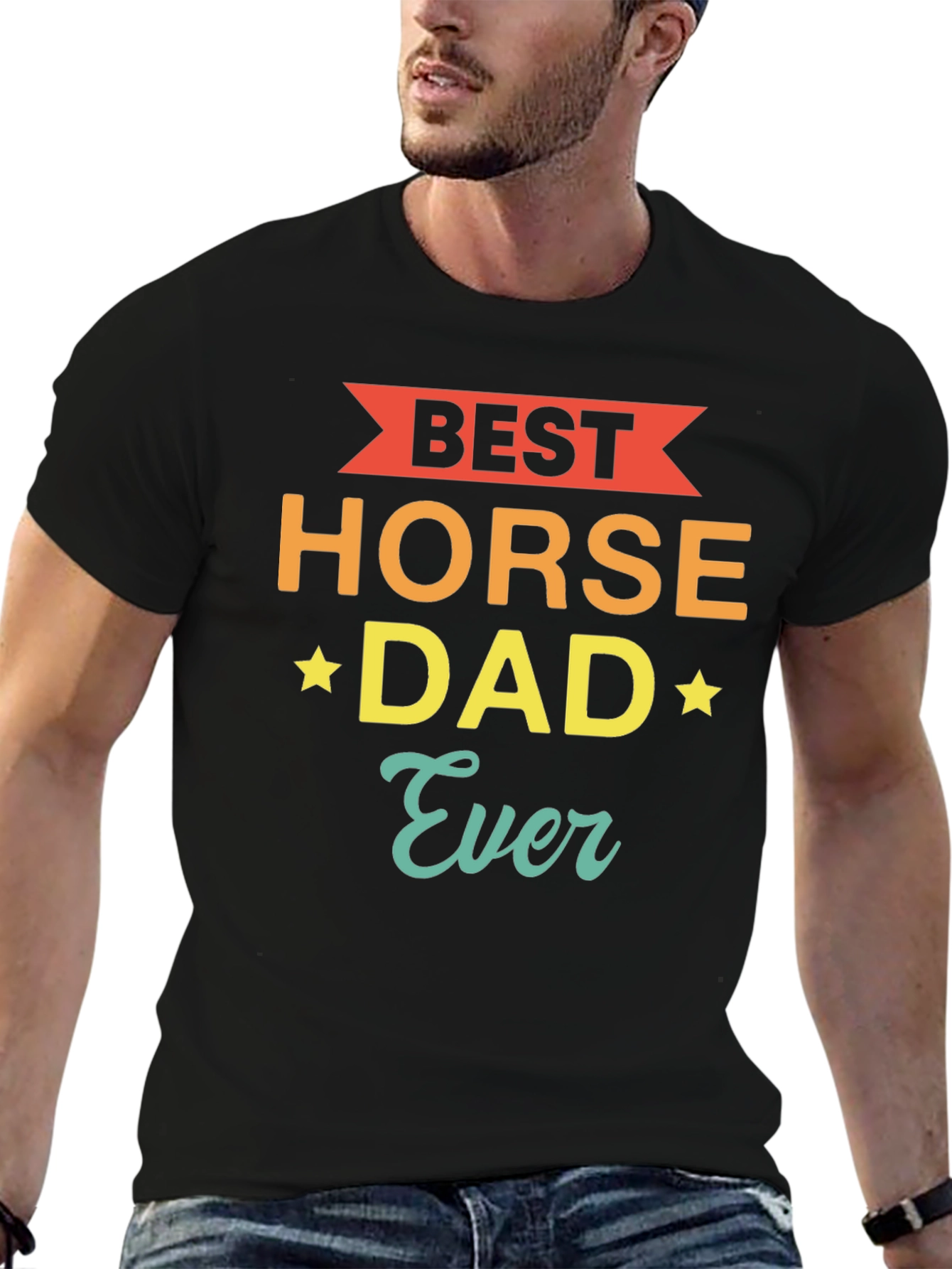 Best Horse Dad Ever - Mens Graphic T-Shirt