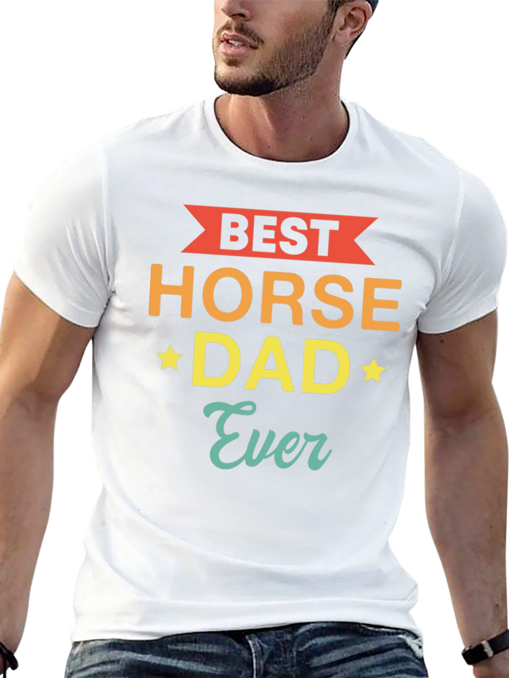 Best Horse Dad Ever - Mens Graphic T-Shirt