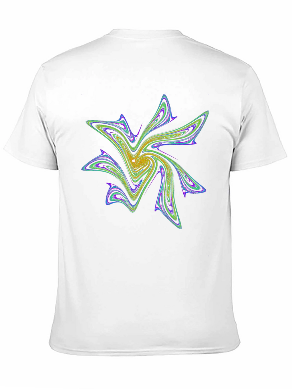 Abstract Fractal Design Black T-Shirt