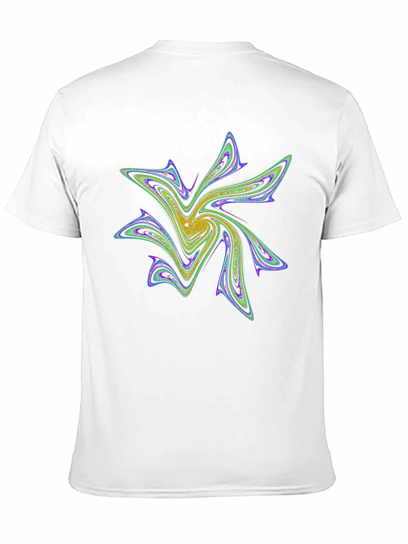 Abstract Fractal Design Black T-Shirt