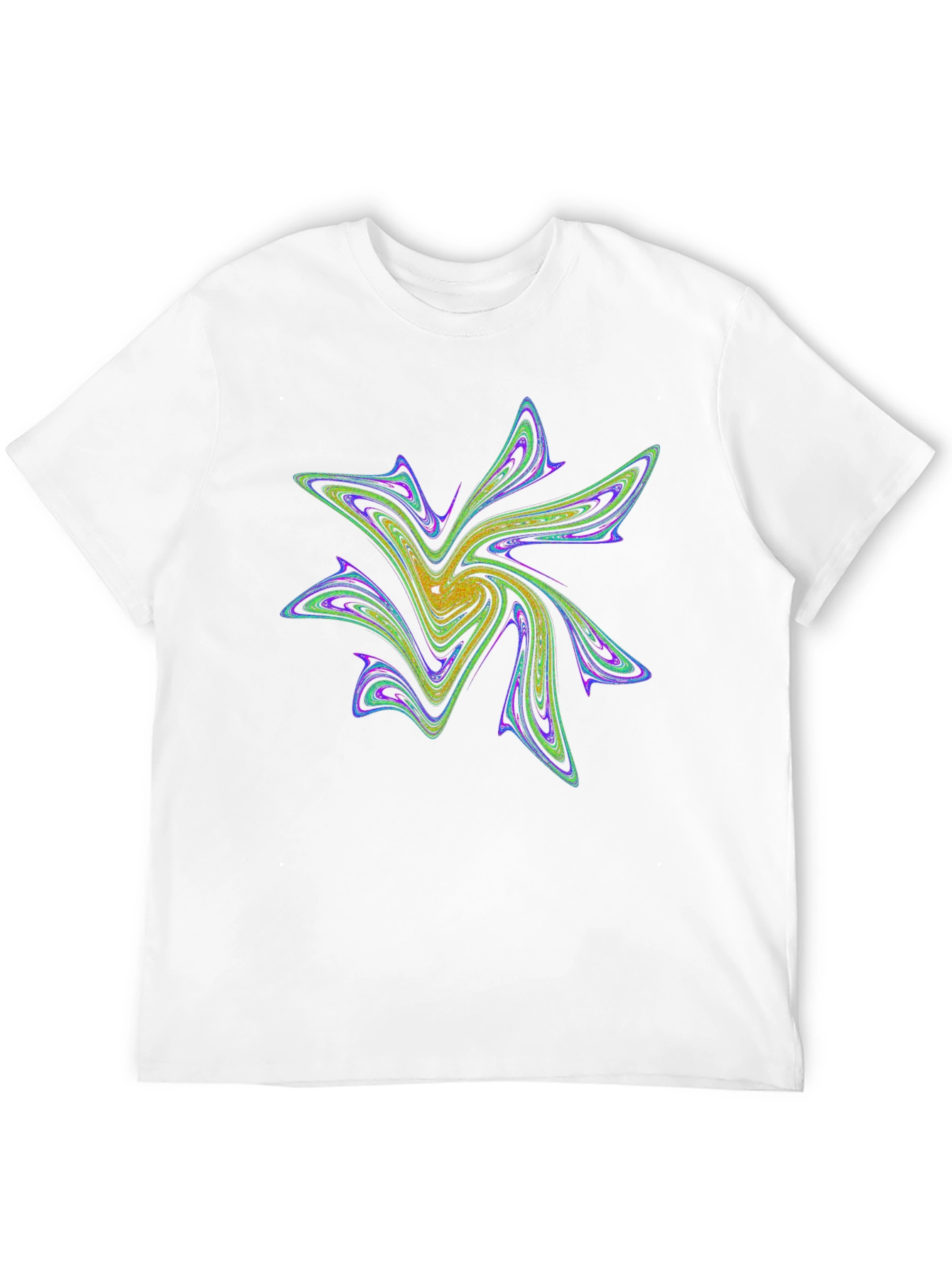 Abstract Fractal Design Black T-Shirt
