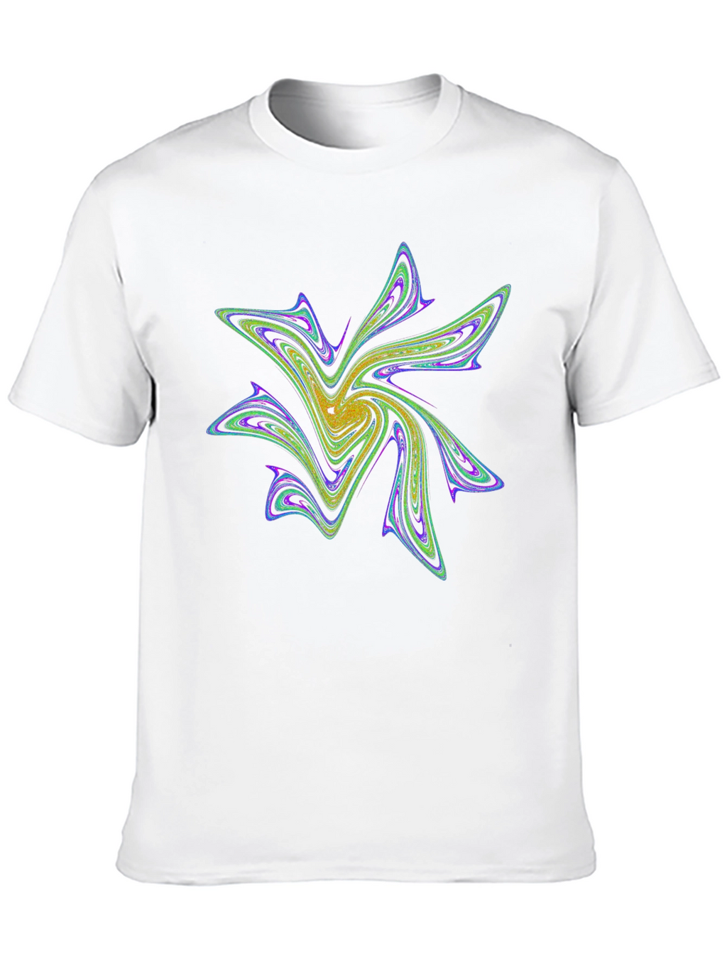 Abstract Fractal Design Black T-Shirt
