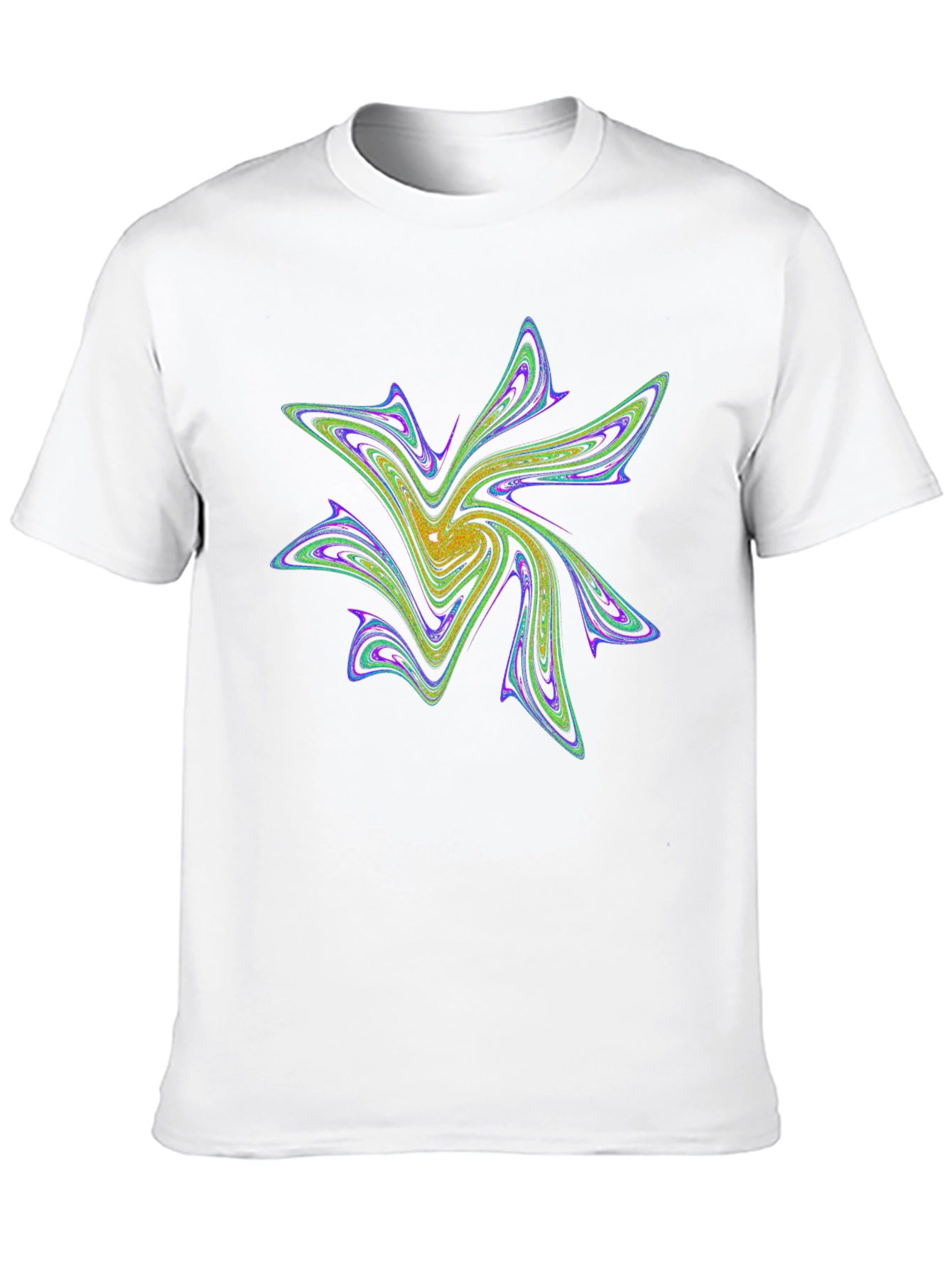 Abstract Fractal Design Black T-Shirt