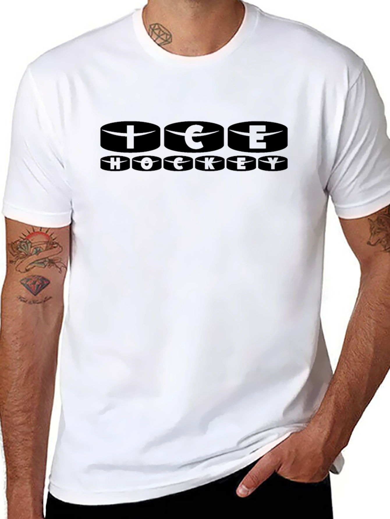Ice Hockey Graphic T-Shirt - Black