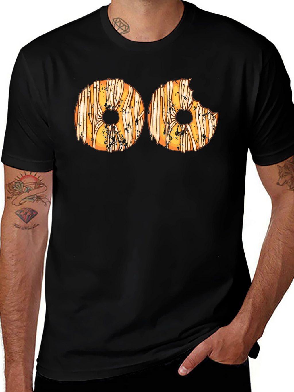 Donut Graphic Print T-Shirt - Novelty Tee