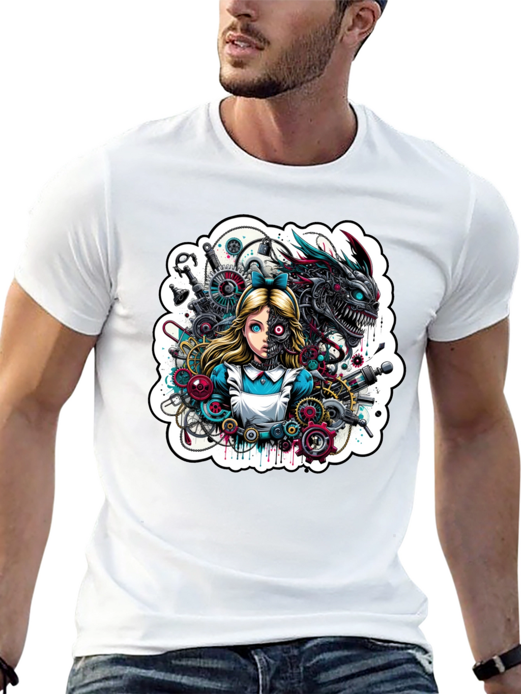 Steampunk Alice T-Shirt - Unique Graphic Tee