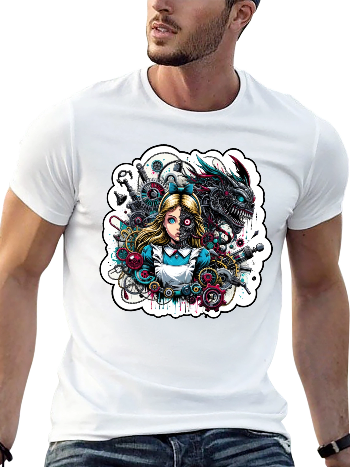 Steampunk Alice T-Shirt - Unique Graphic Tee