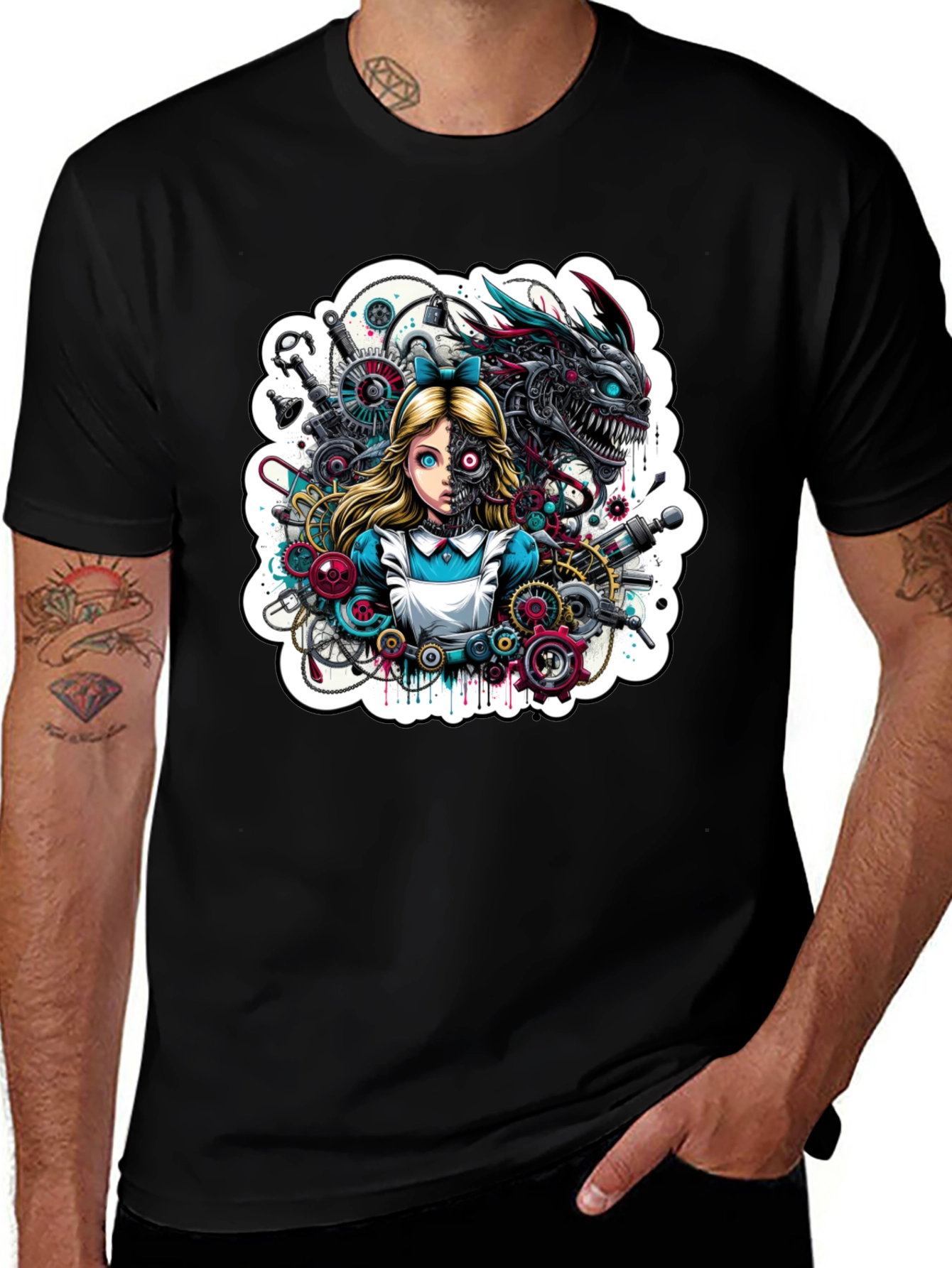 Steampunk Alice T-Shirt - Unique Graphic Tee