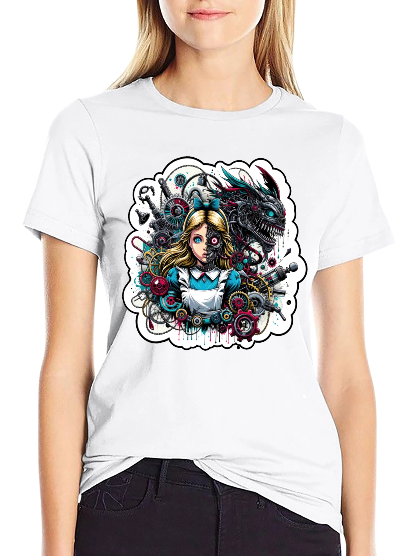 Steampunk Alice T-Shirt - Unique Graphic Tee