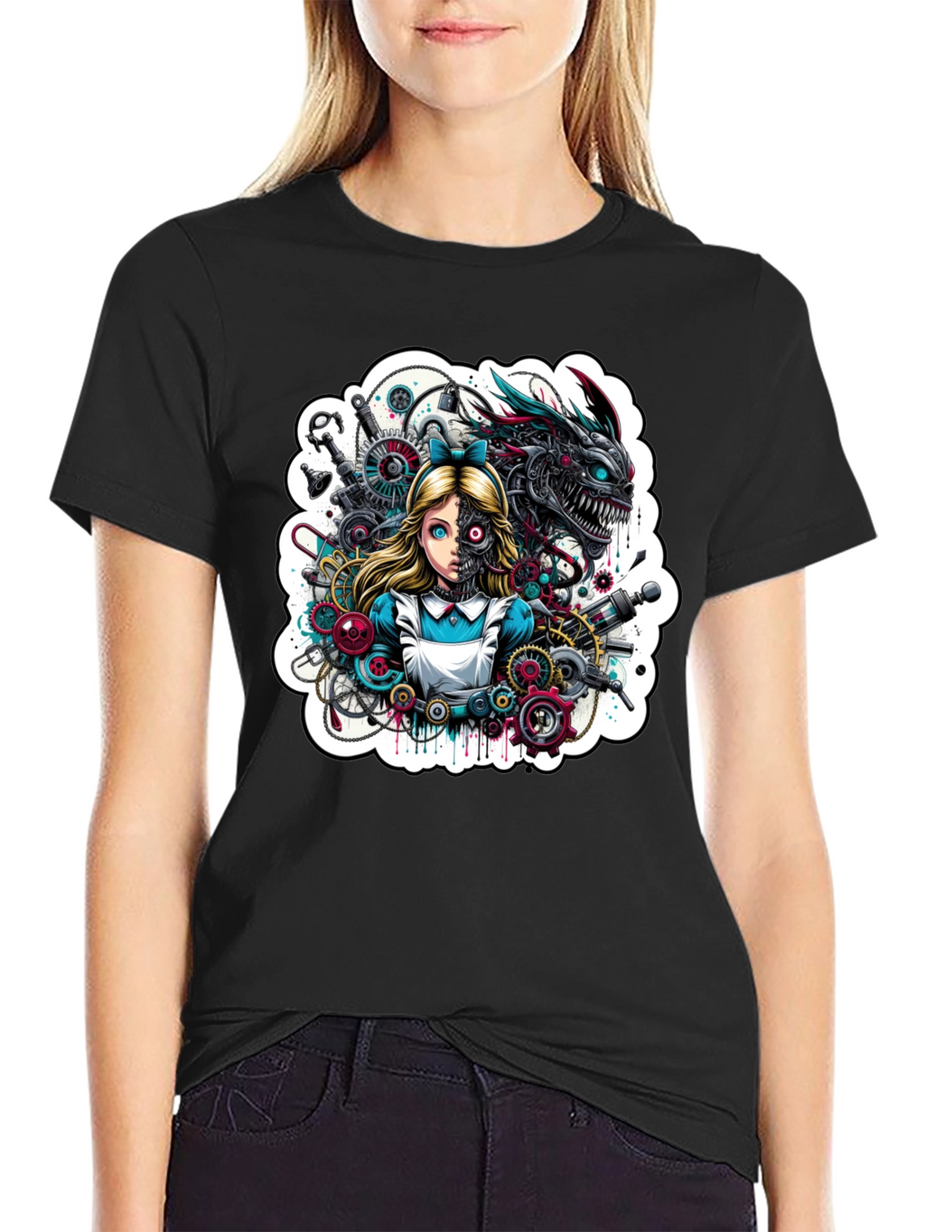 Steampunk Alice T-Shirt - Unique Graphic Tee