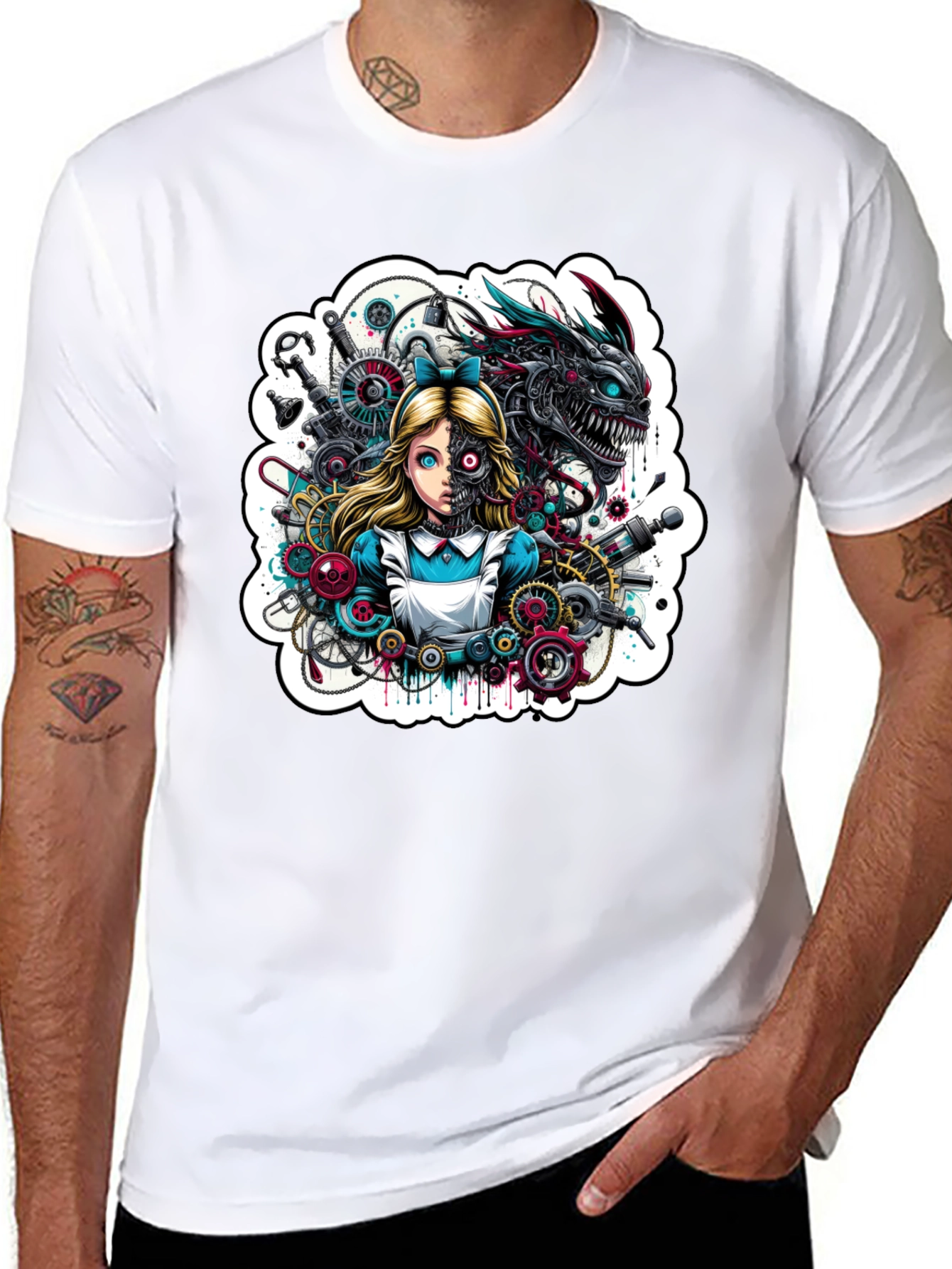 Steampunk Alice T-Shirt - Unique Graphic Tee