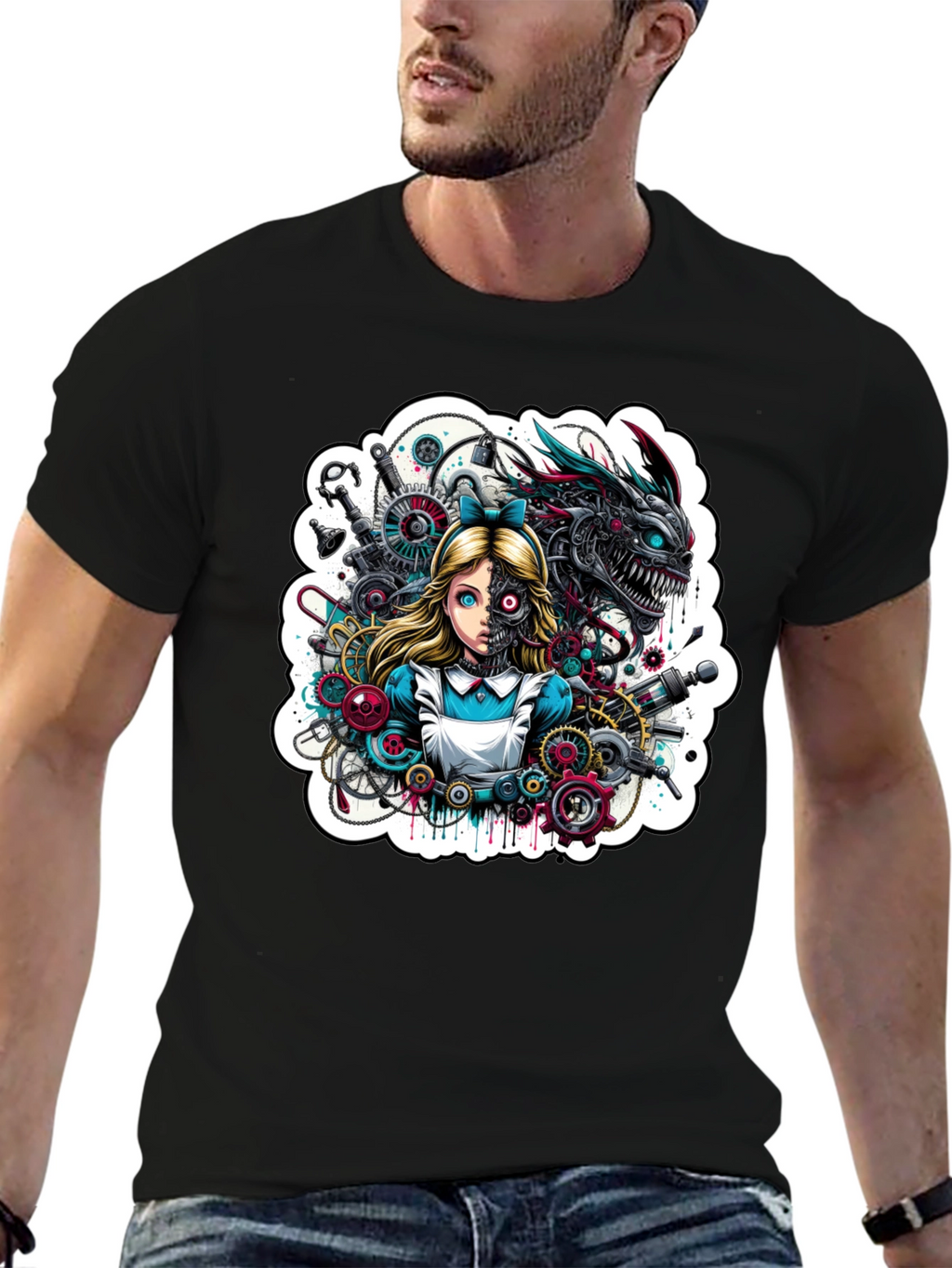 Steampunk Alice T-Shirt - Unique Graphic Tee