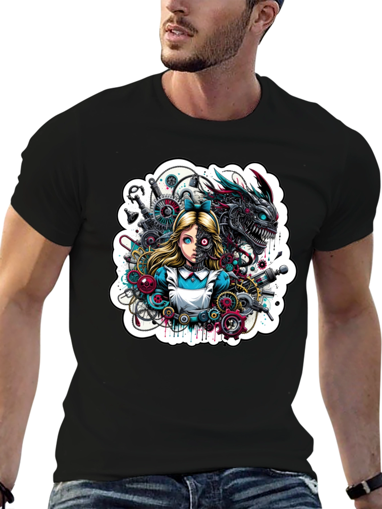 Steampunk Alice T-Shirt - Unique Graphic Tee