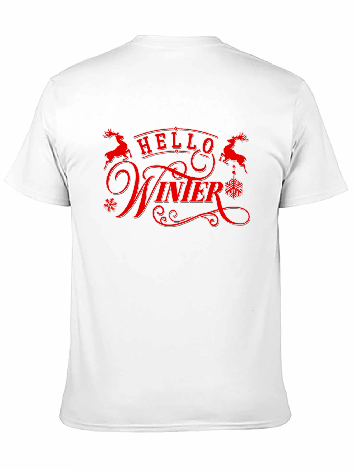 Hello Winter Graphic Tee - Holiday Season Shirt