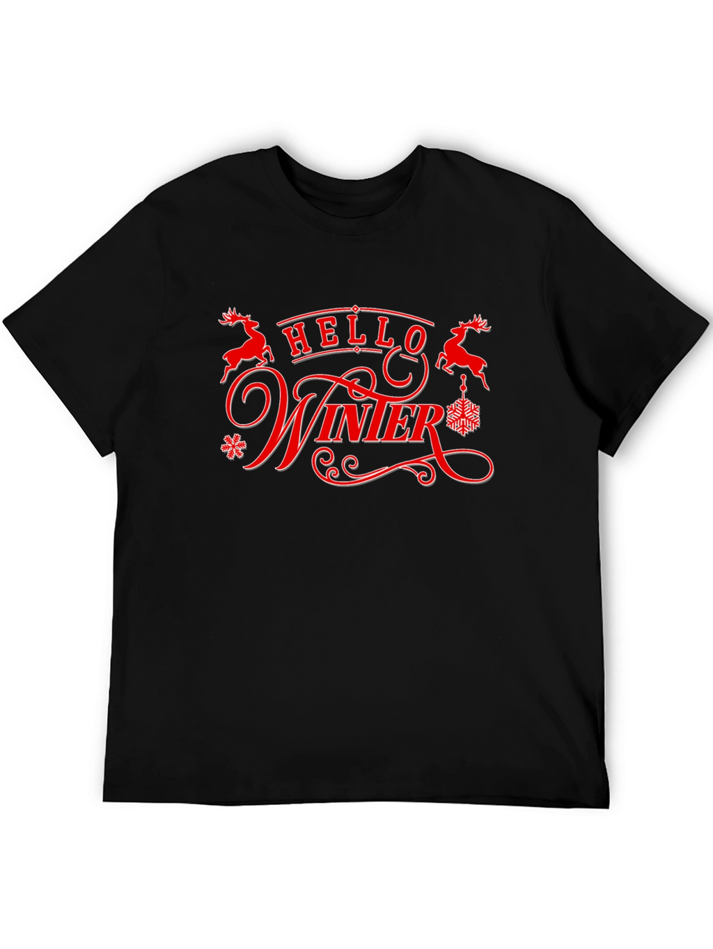 Hello Winter Graphic Tee - Holiday Season Shirt