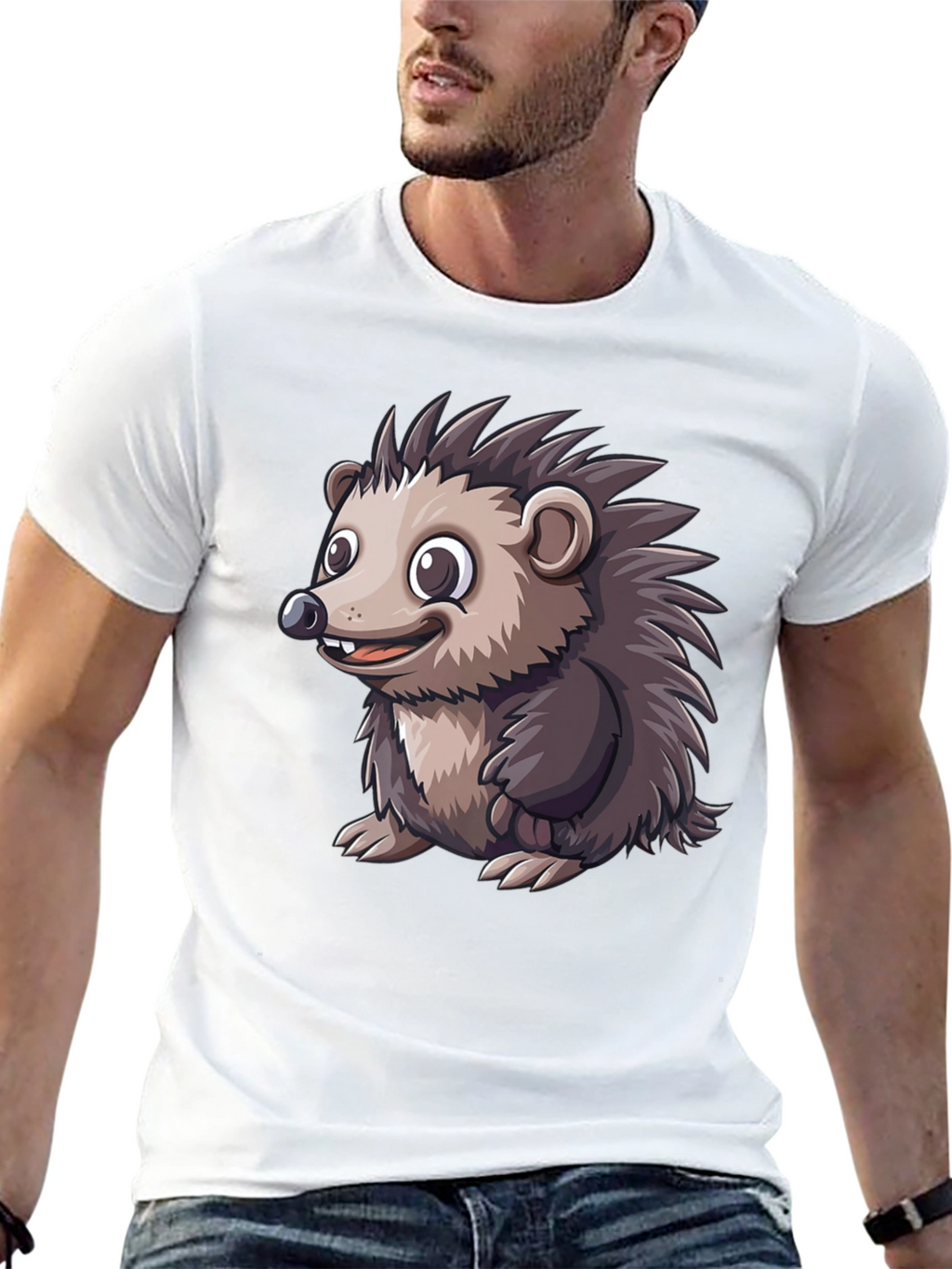 Hedgehog Graphic Tee - Soft Cotton Blend