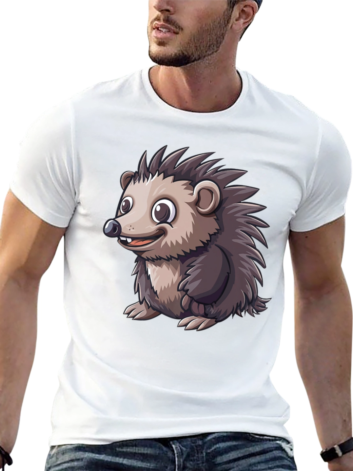 Hedgehog Graphic Tee - Soft Cotton Blend