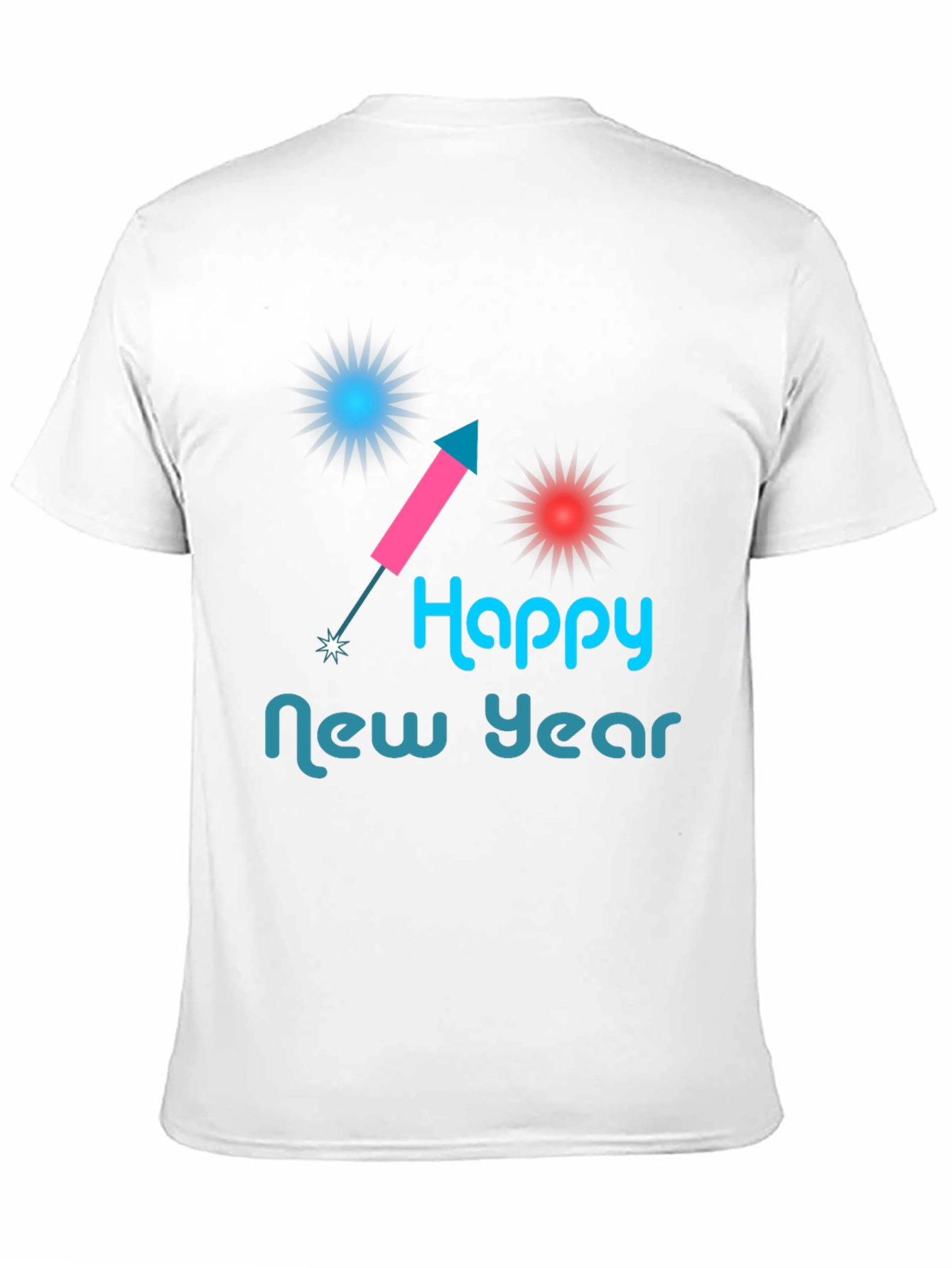 Happy New Year Graphic Tee - Black Casual Shirt