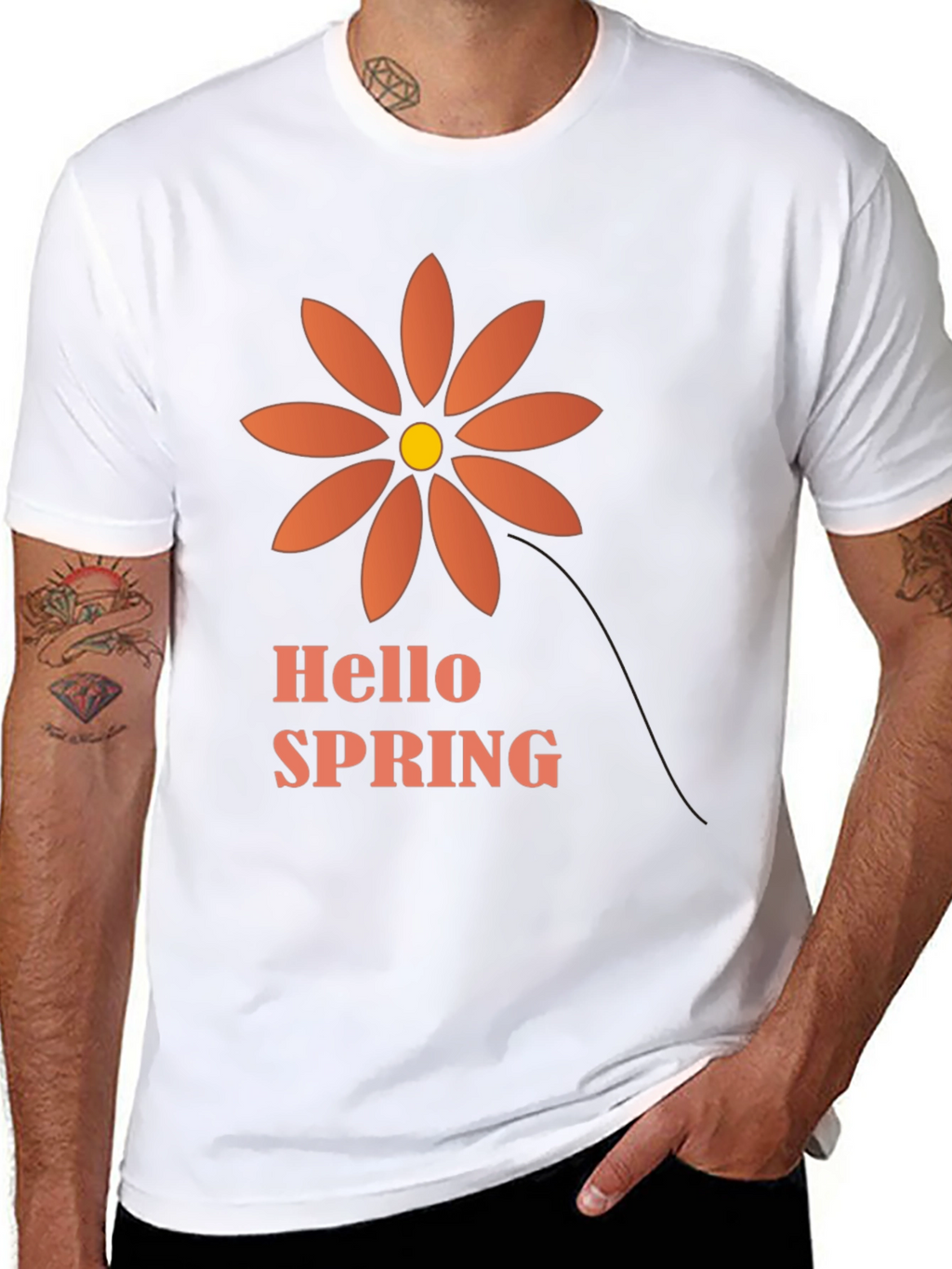 Hello Spring Graphic Tee - Black