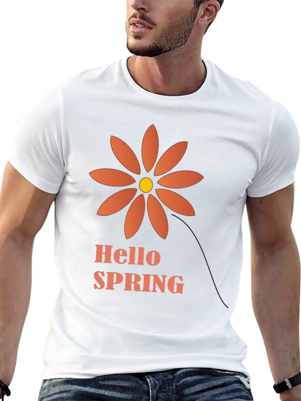Hello Spring Graphic Tee - Black