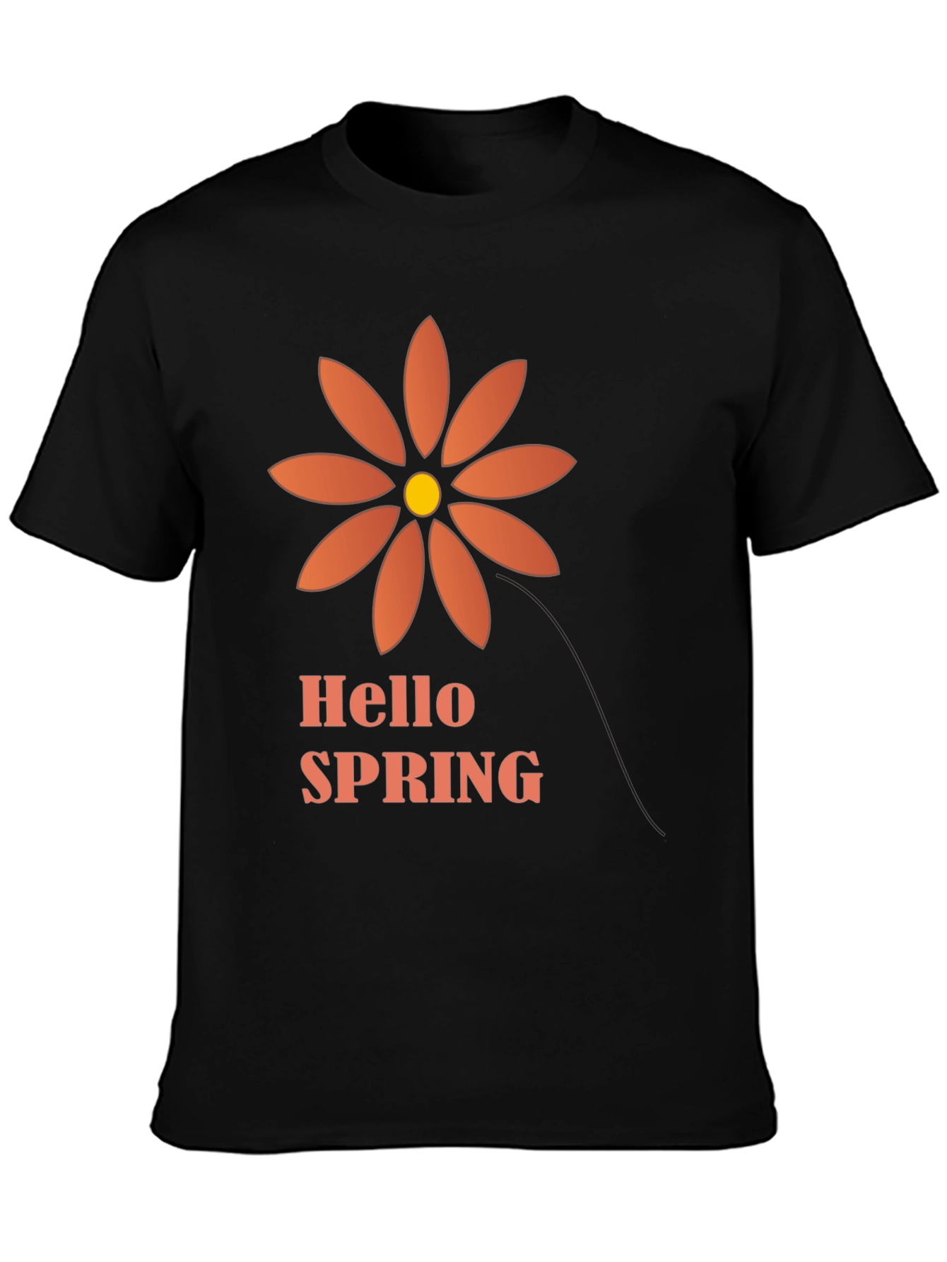 Hello Spring Graphic Tee - Black