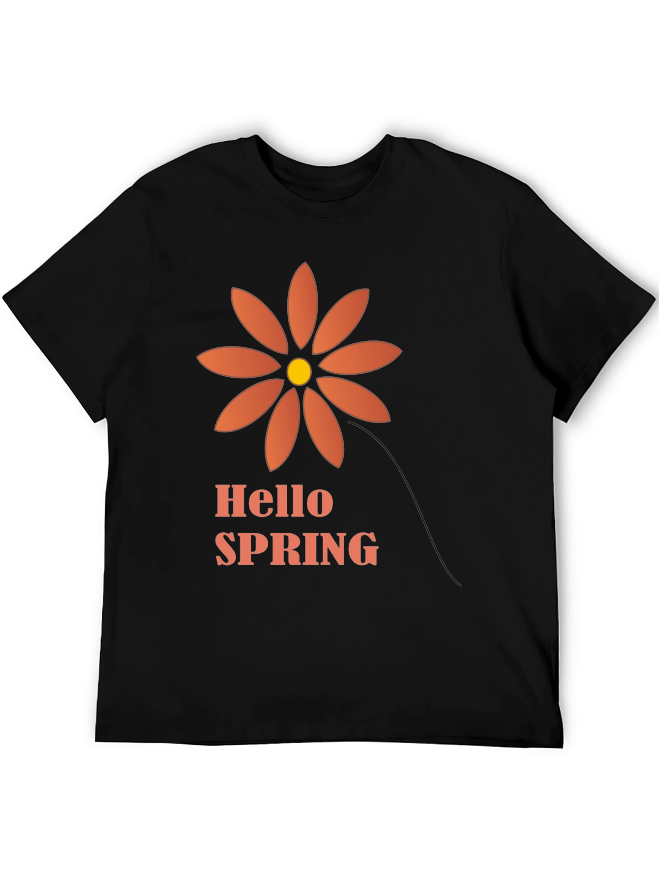 Hello Spring Graphic Tee - Black