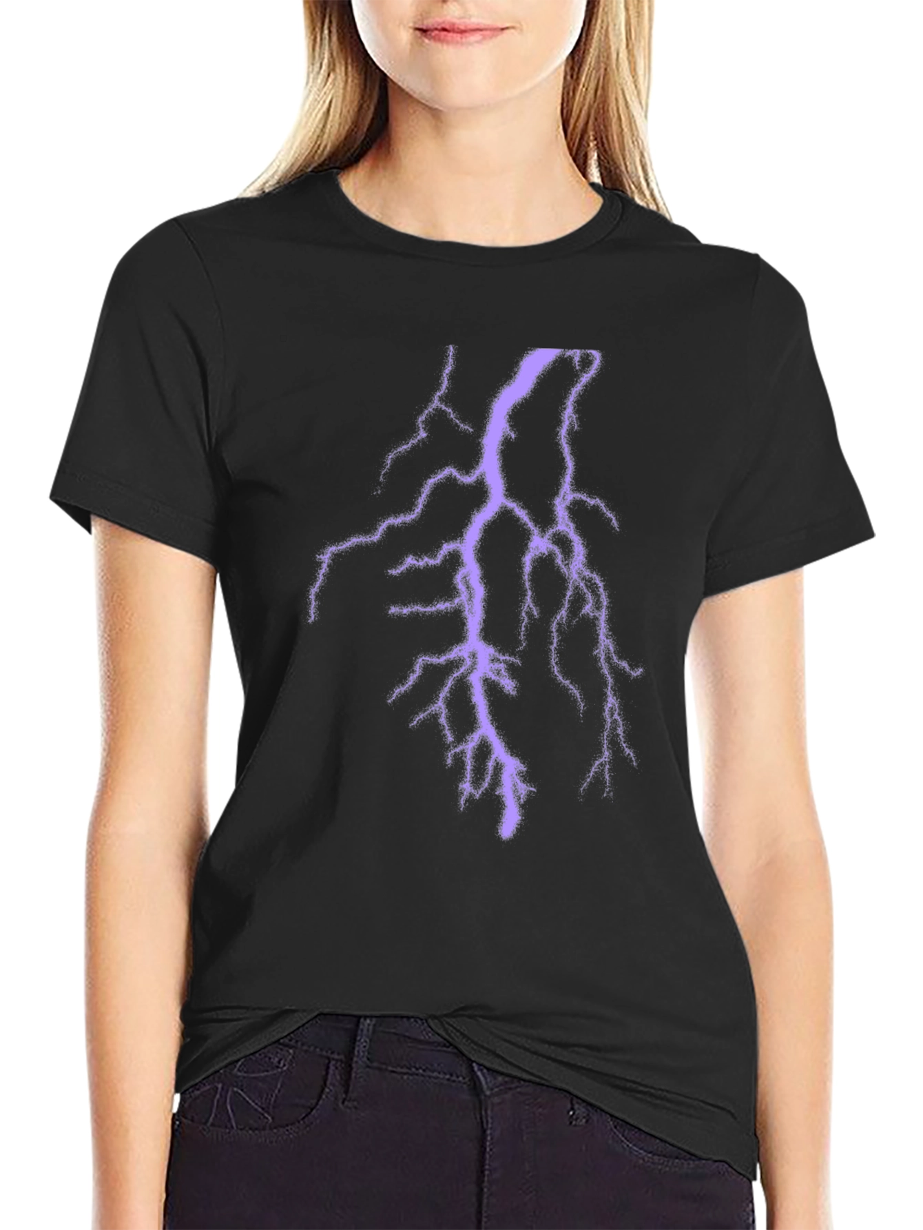 Black Lightning Bolt T-Shirt - Electric Style