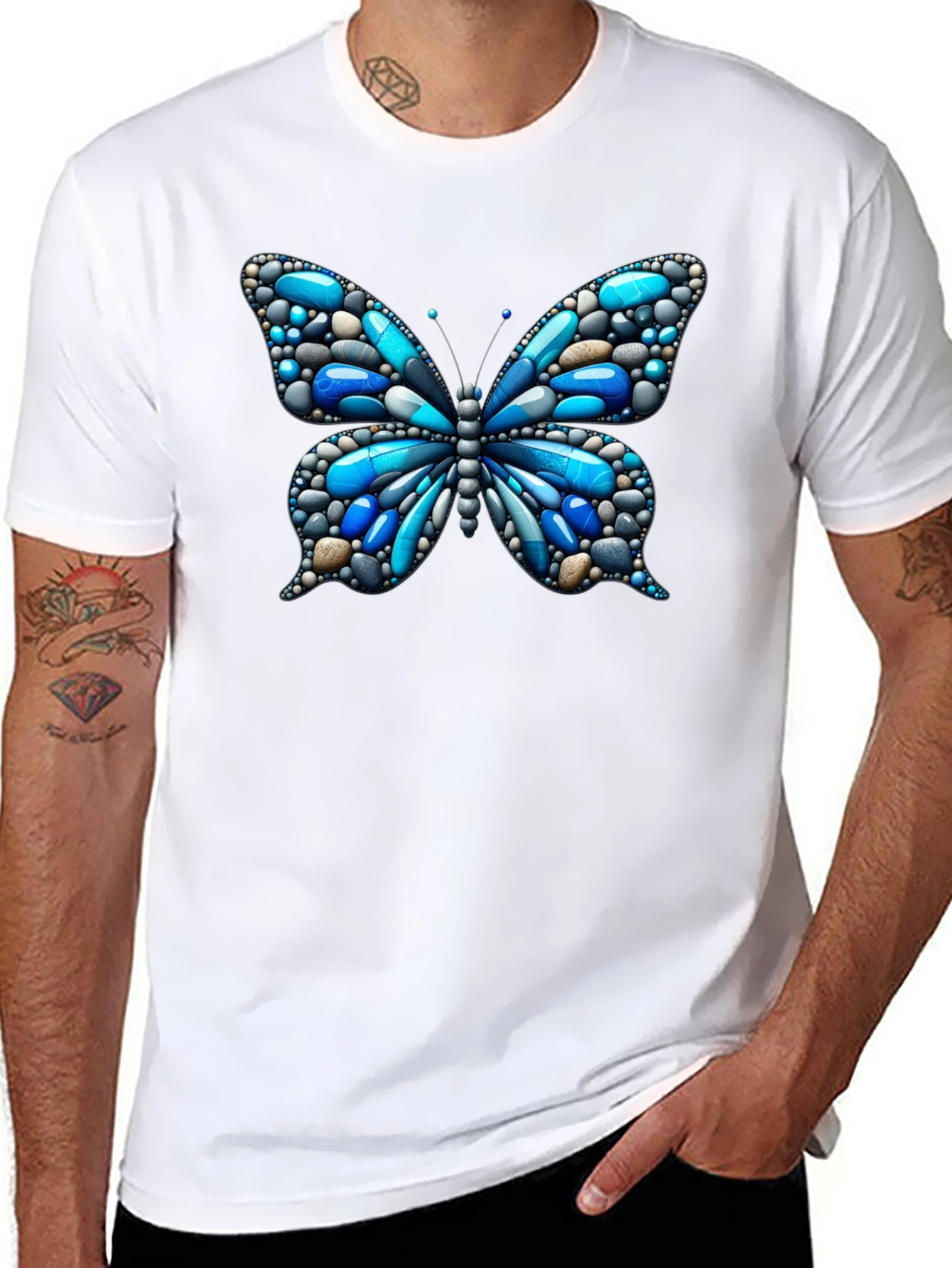 Butterfly Pebble Graphic T-Shirt - Unique Design