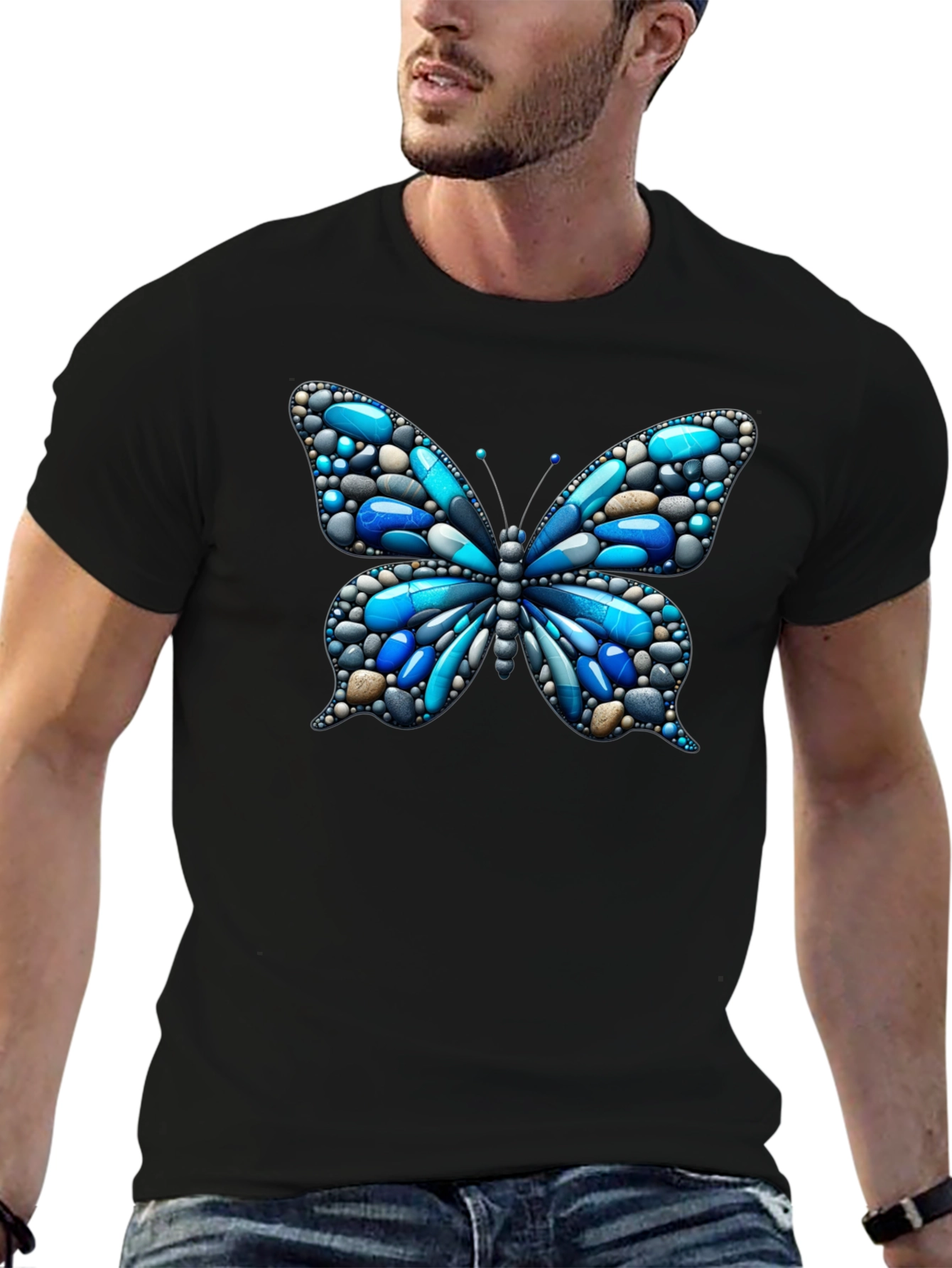 Butterfly Pebble Graphic T-Shirt - Unique Design