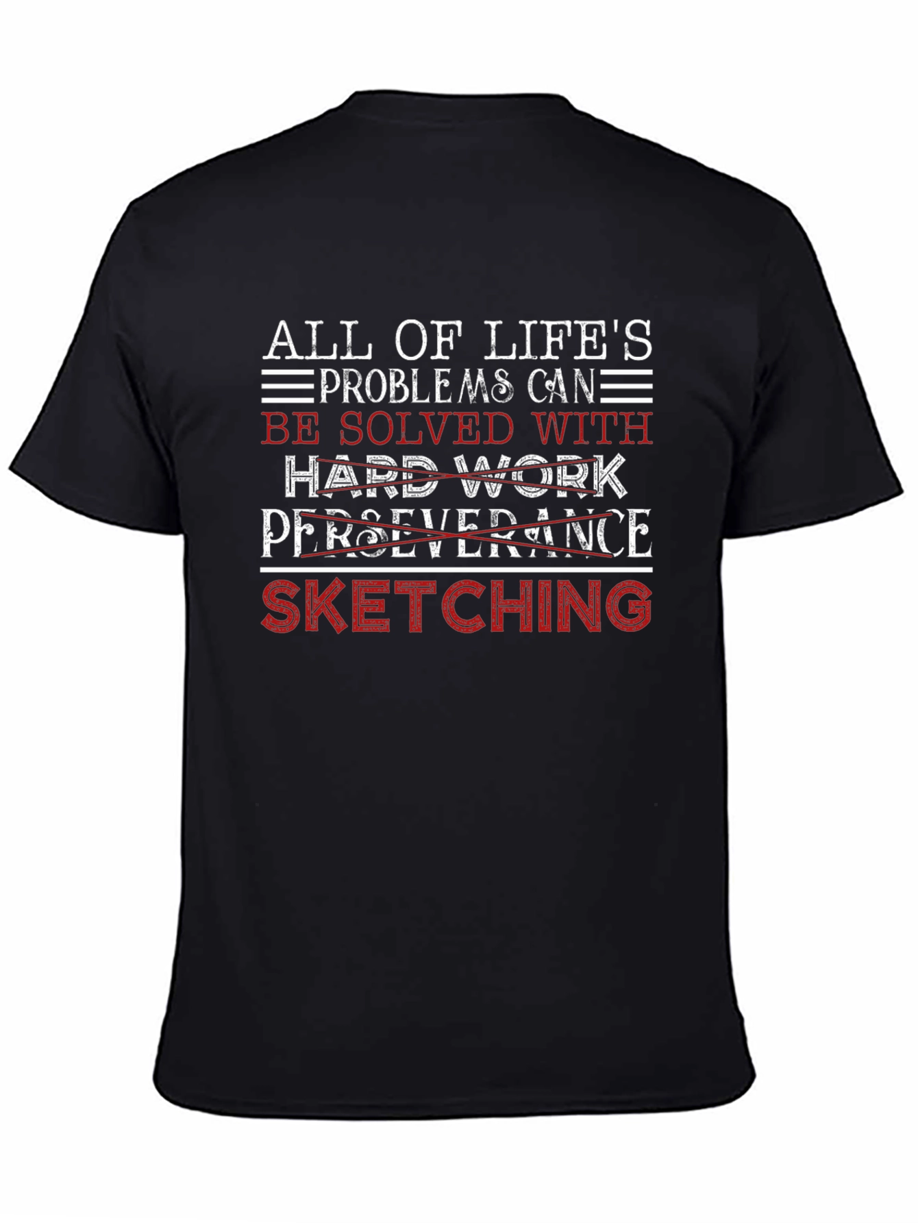 Sketching Solves All T-Shirt | Black Graphic Tee