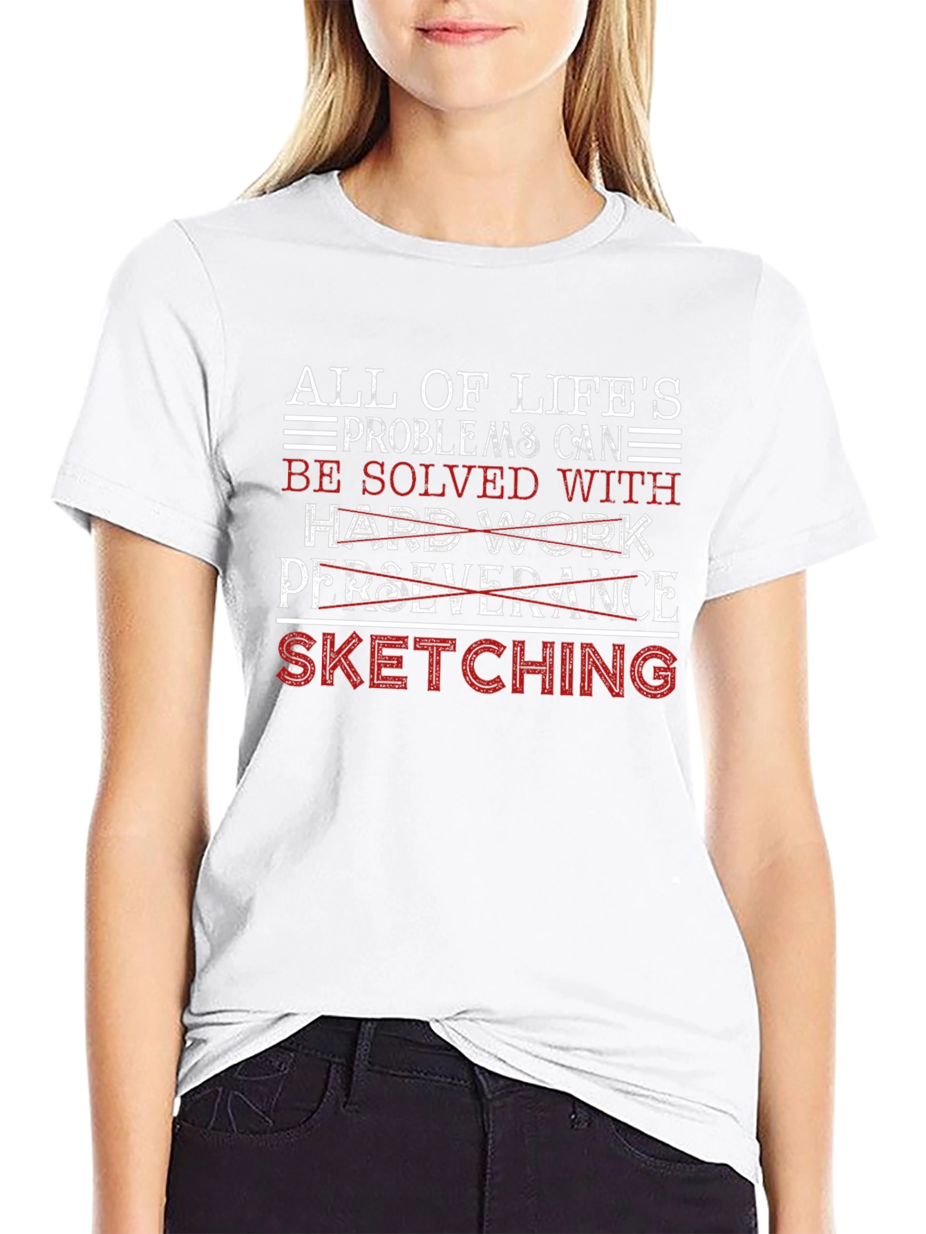 Sketching Solves All T-Shirt | Black Graphic Tee