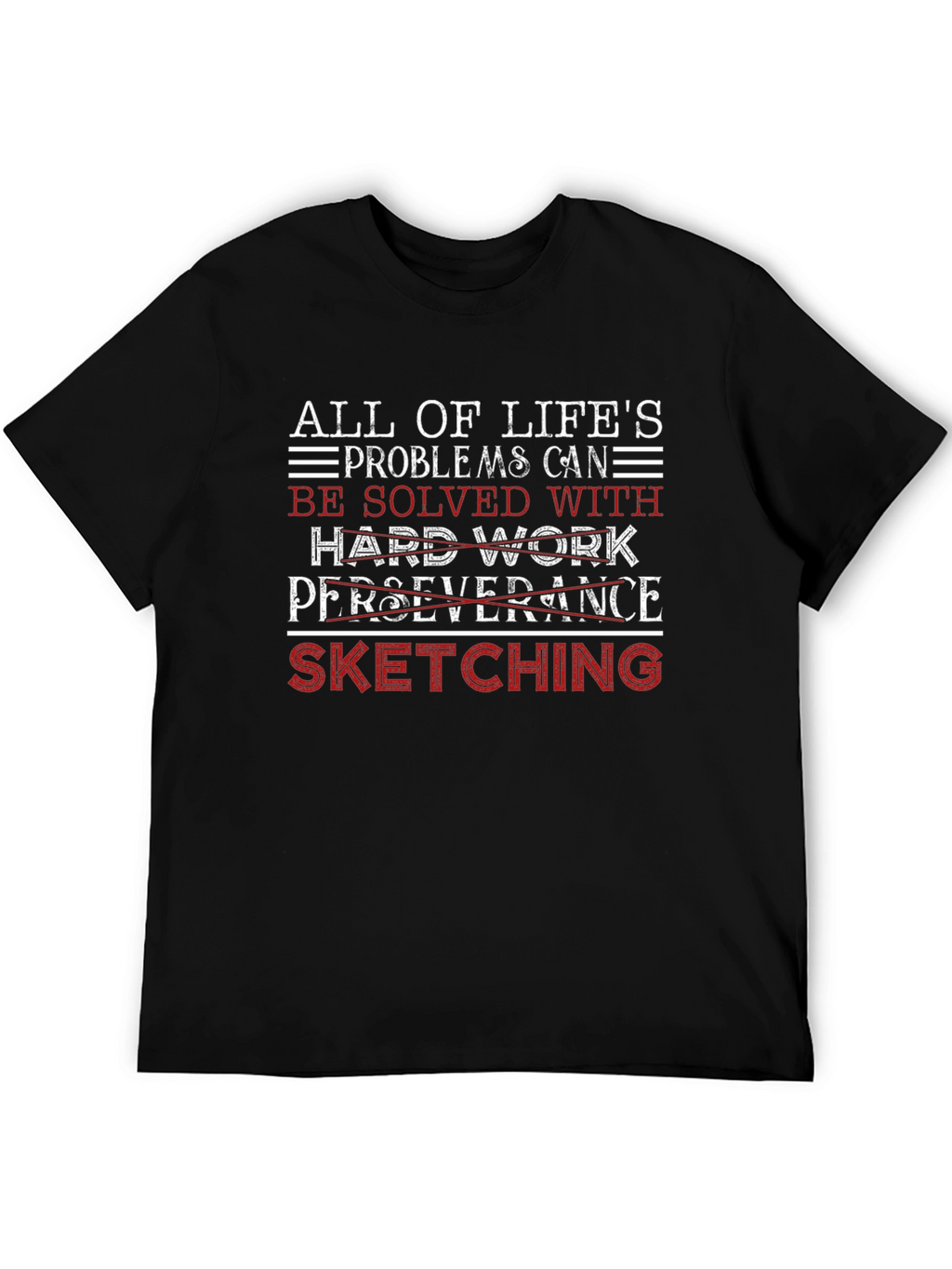 Sketching Solves All T-Shirt | Black Graphic Tee
