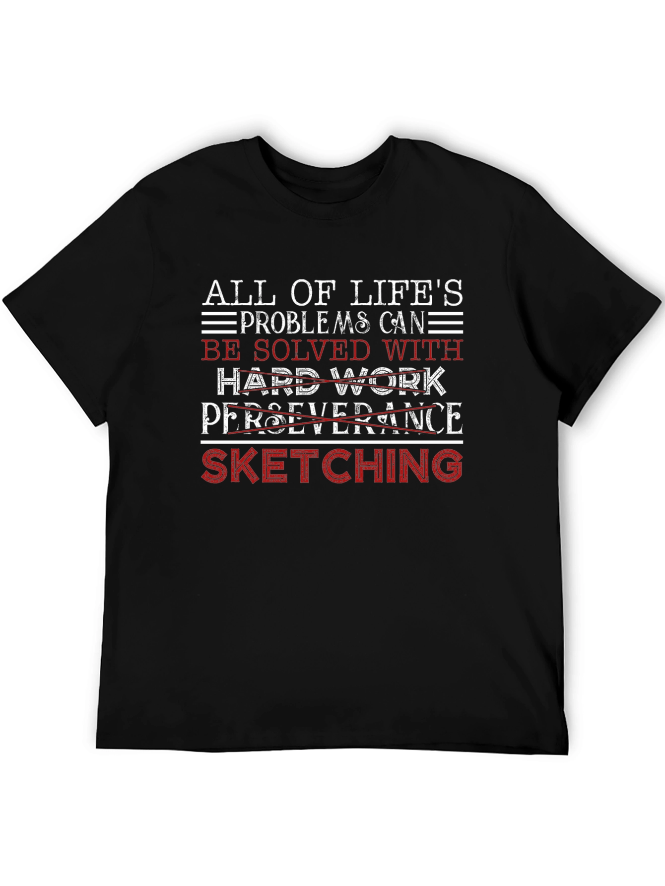 Sketching Solves All T-Shirt | Black Graphic Tee