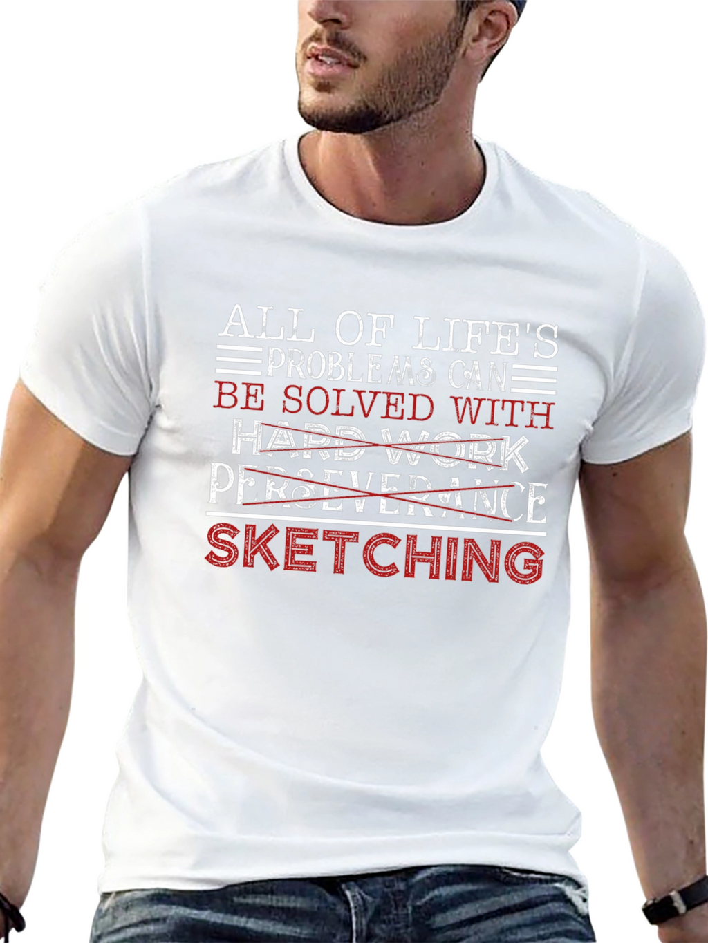 Sketching Solves All T-Shirt | Black Graphic Tee