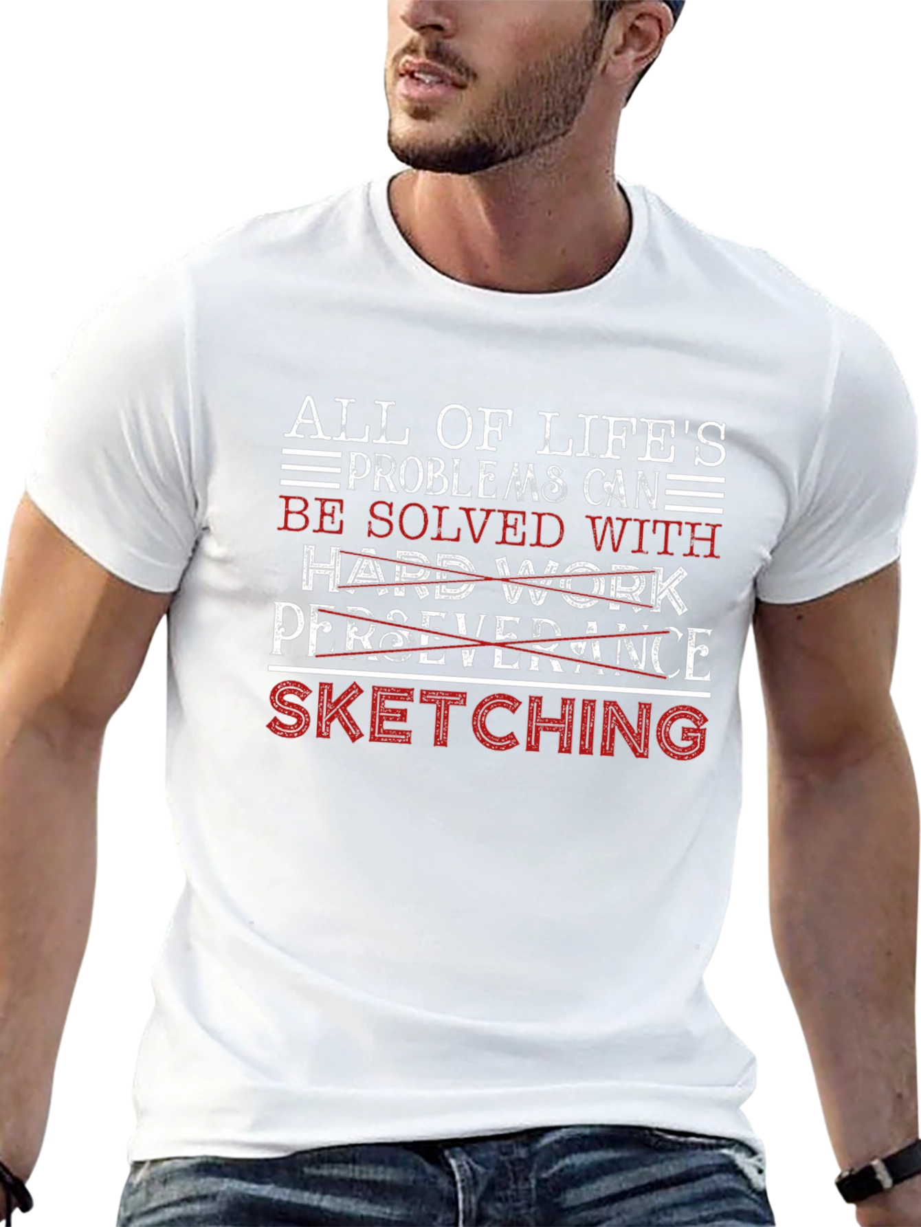 Sketching Solves All T-Shirt | Black Graphic Tee