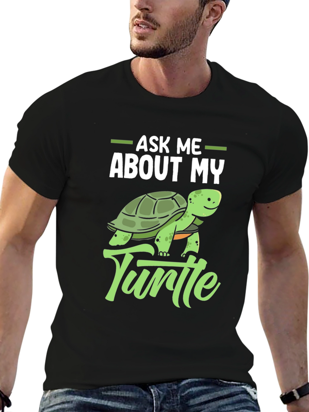 Ask Me About My Turtle Graphic T-Shirt