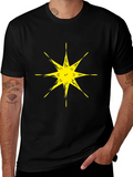 Abstract Star Graphic Black T-Shirt
