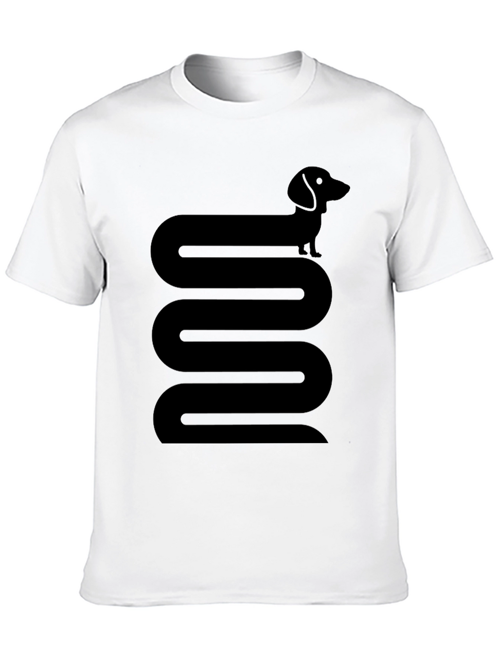 Dachshund Snake Graphic Tee - Black Cotton T-Shirt