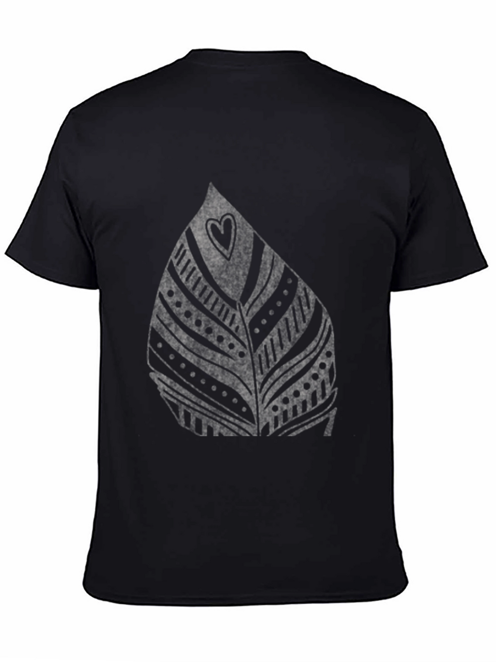 Leaf Heart Graphic Black T-Shirt