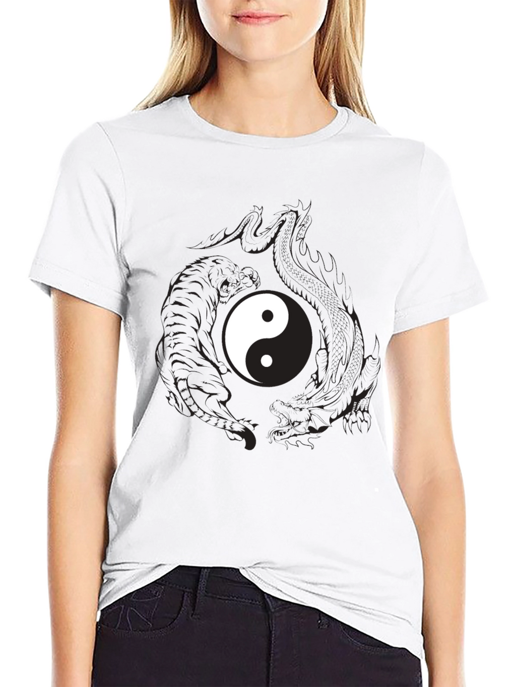 Yin Yang Dragon Graphic Tee - Balance & Style