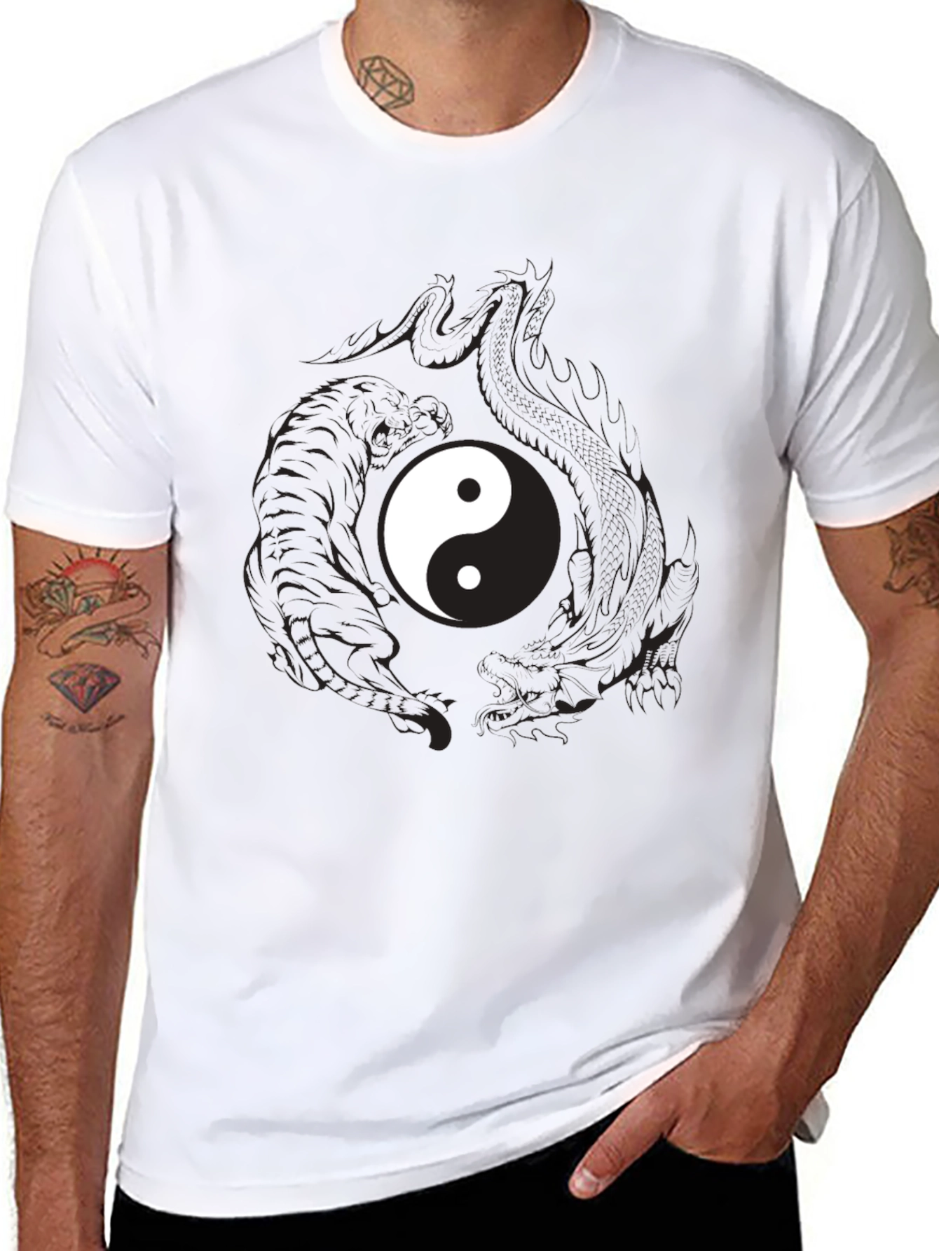 Yin Yang Dragon Graphic Tee - Balance & Style
