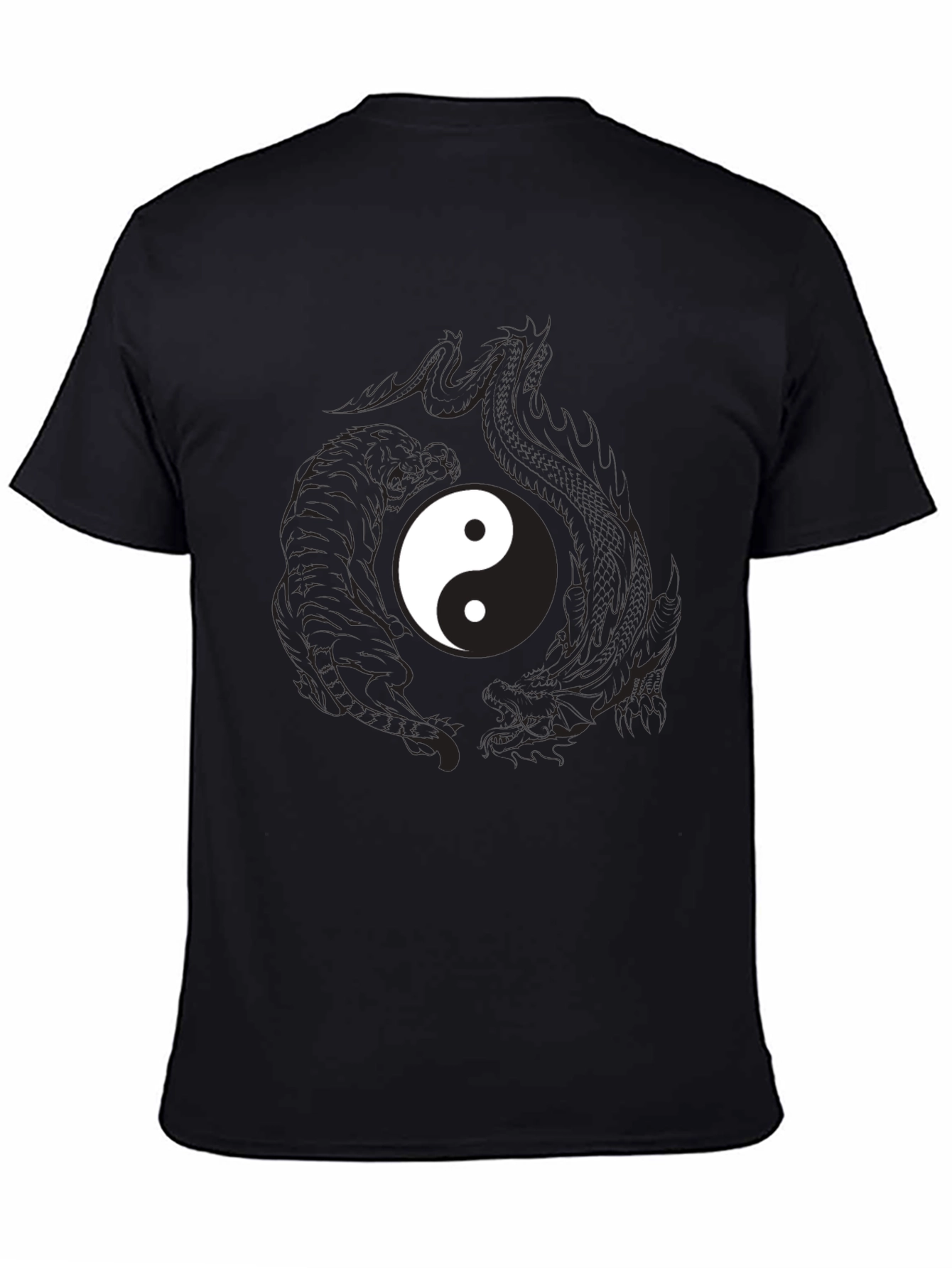 Yin Yang Dragon Graphic Tee - Balance & Style
