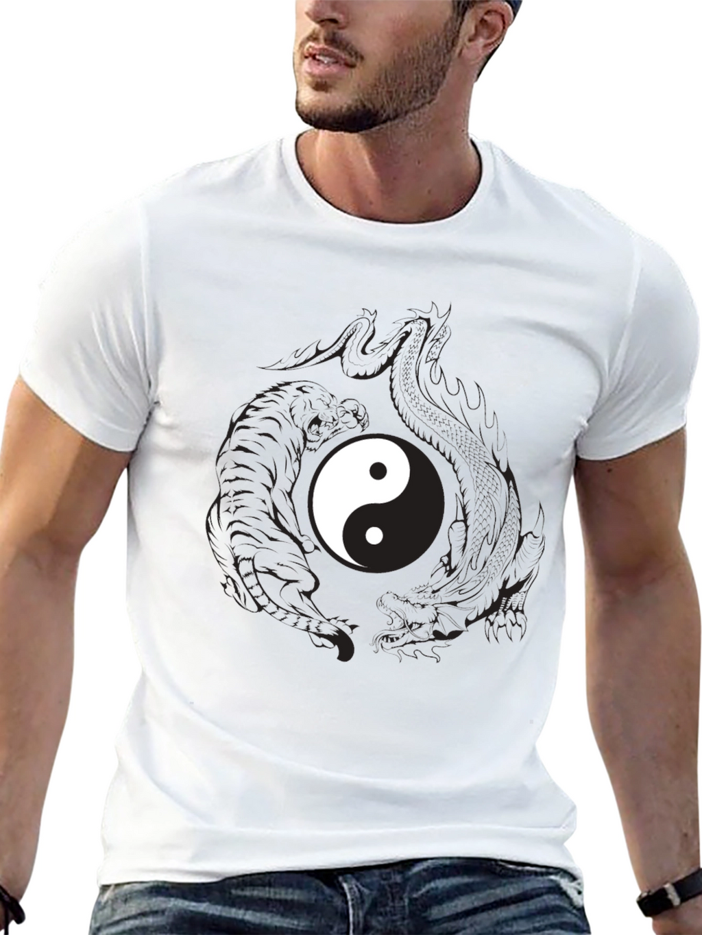 Yin Yang Dragon Graphic Tee - Balance & Style