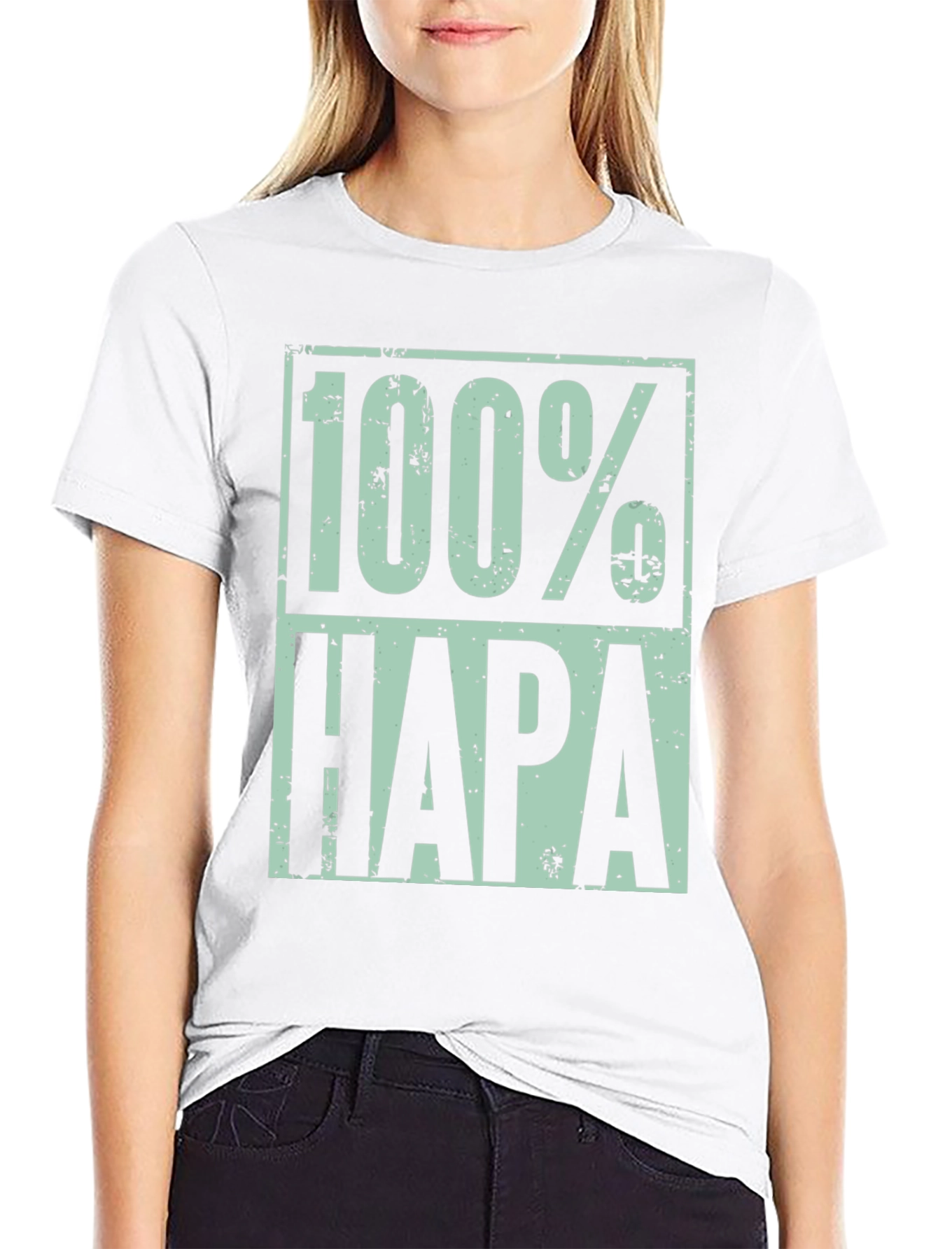 100% Hapa Graphic T-Shirt - Distressed Design