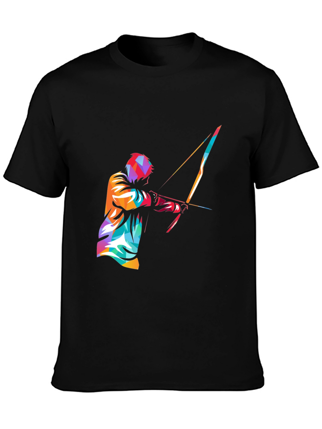 Mens Black Graphic Tee - Archery Design