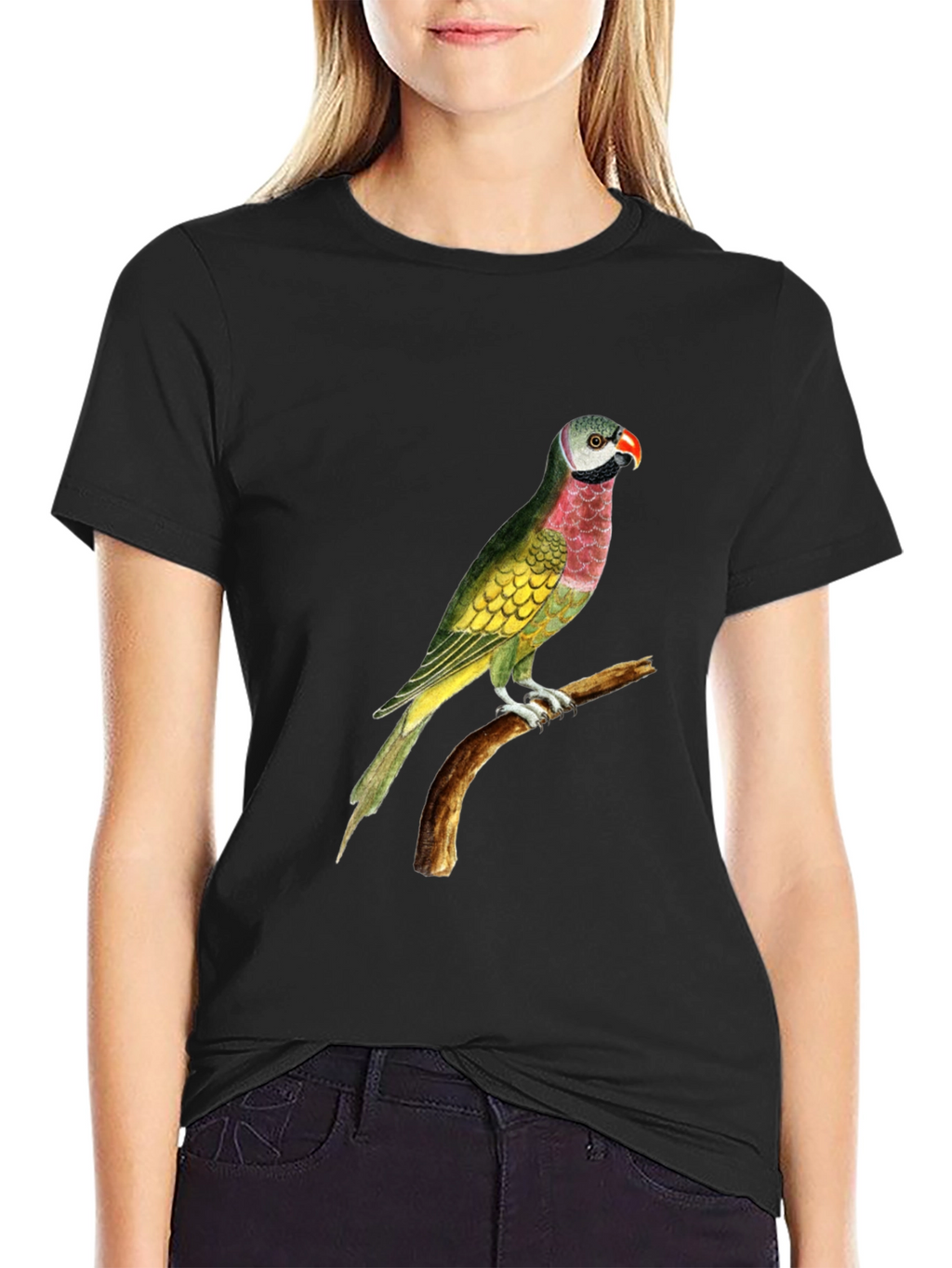 Parrot Graphic Print Black T-Shirt